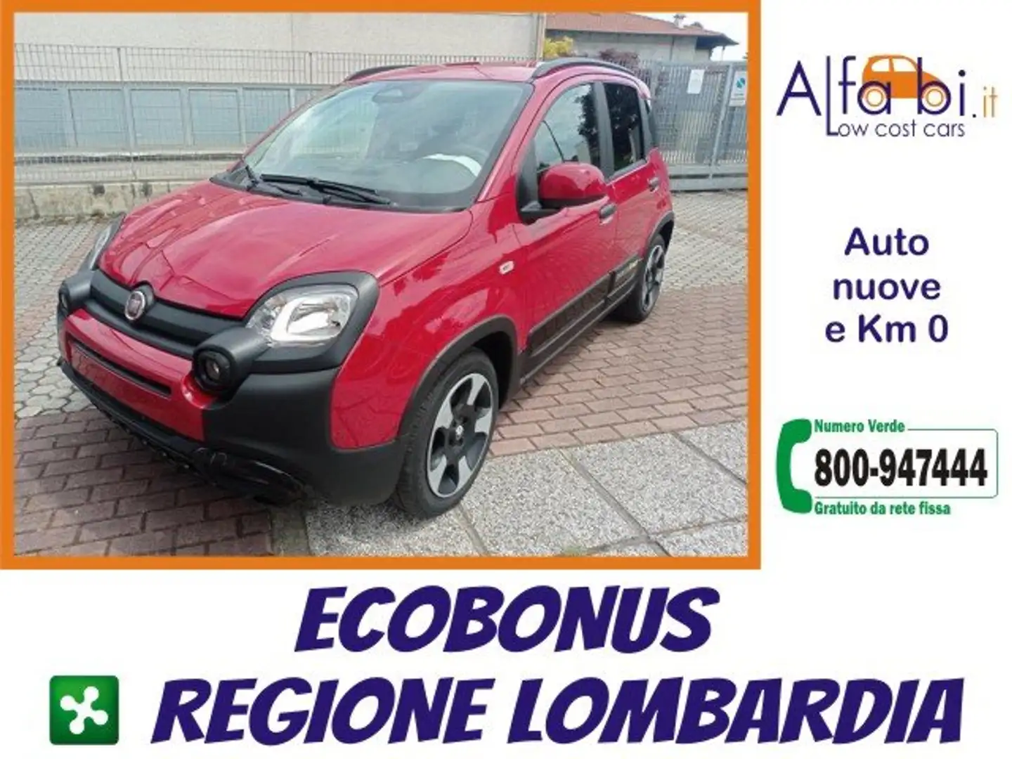 Fiat Panda 1.0 FireFly 70CV Hybrid Pandina (Cross Look) Rosso - 1
