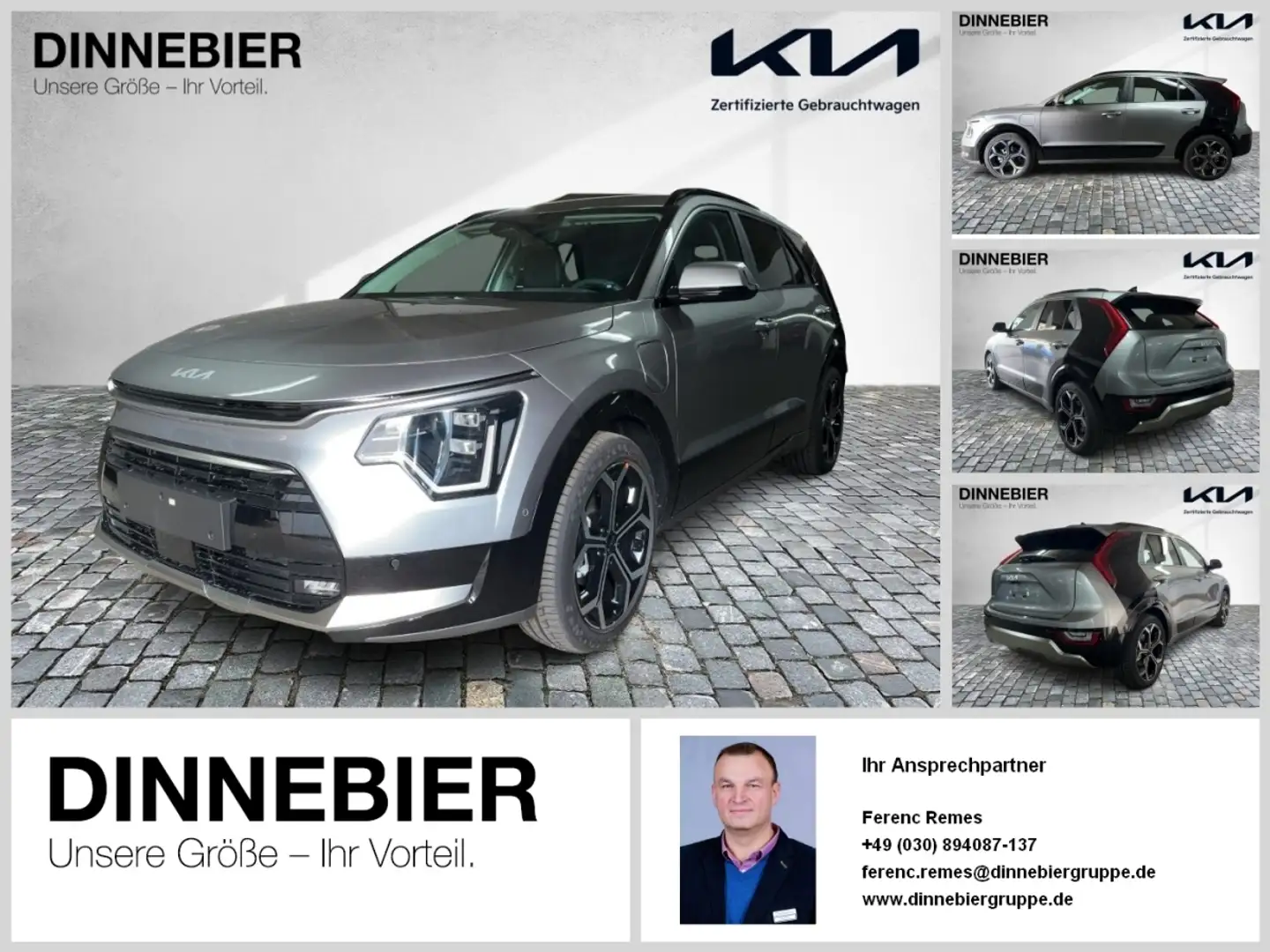 Kia Niro Spirit 1.6 PHEV LED+Kamera+Navi+Headup Gris - 1