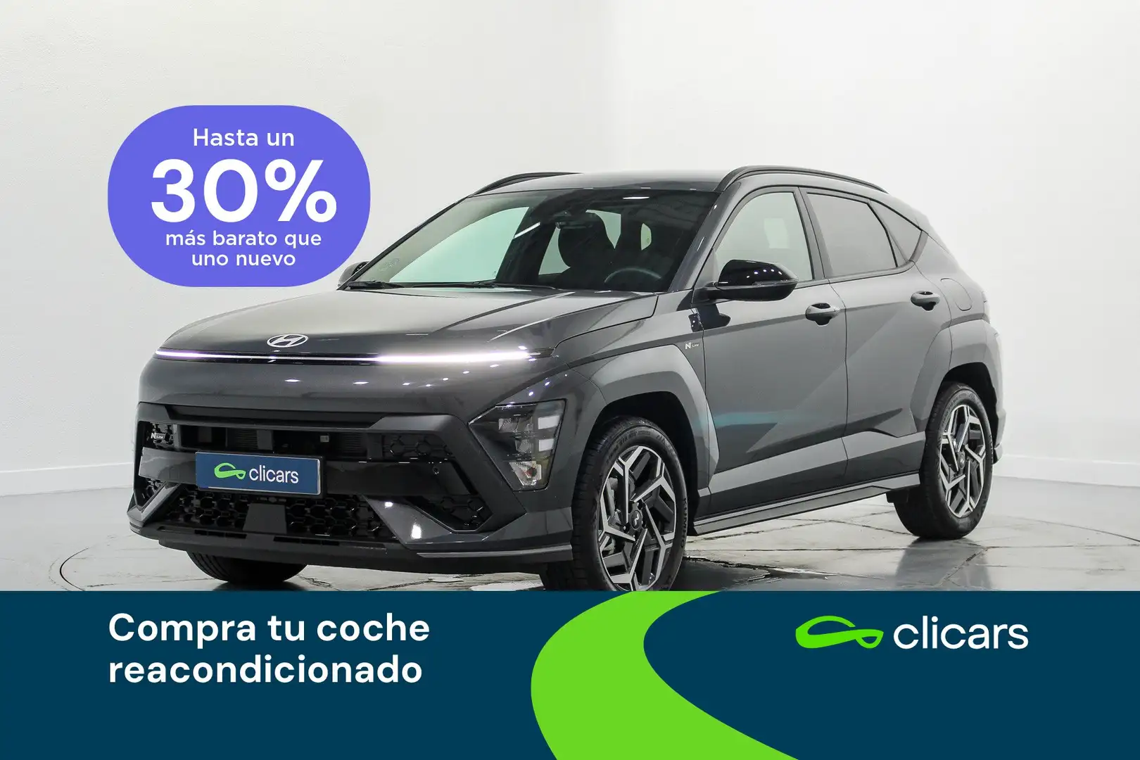 Hyundai KONA HEV 1.6 GDI Nline DT Gris - 1