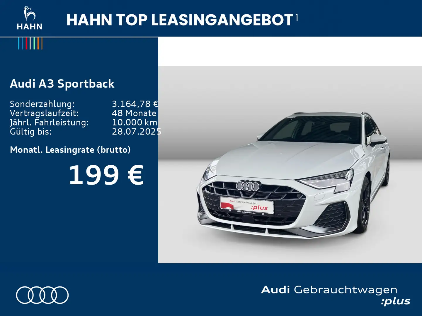 Audi A3 30TFSI S line AHK Cam Matrix Navi Weiß - 2