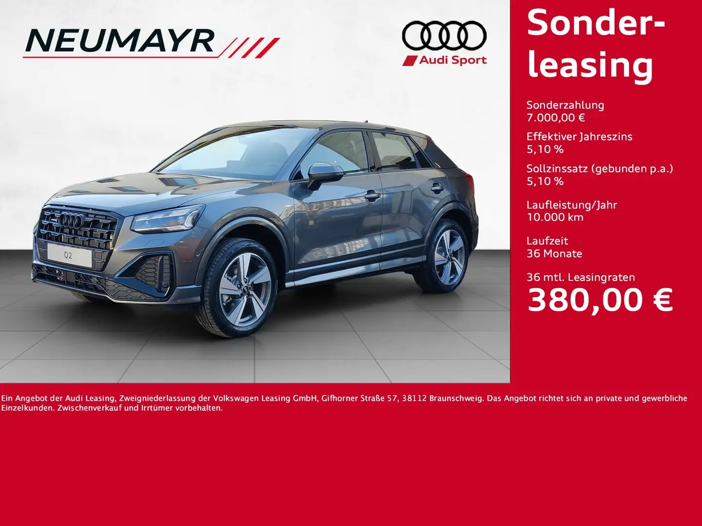 Audi Q2 40 TFSI quattro s tronic S LINE MATRIX/AKTION Grau - 1