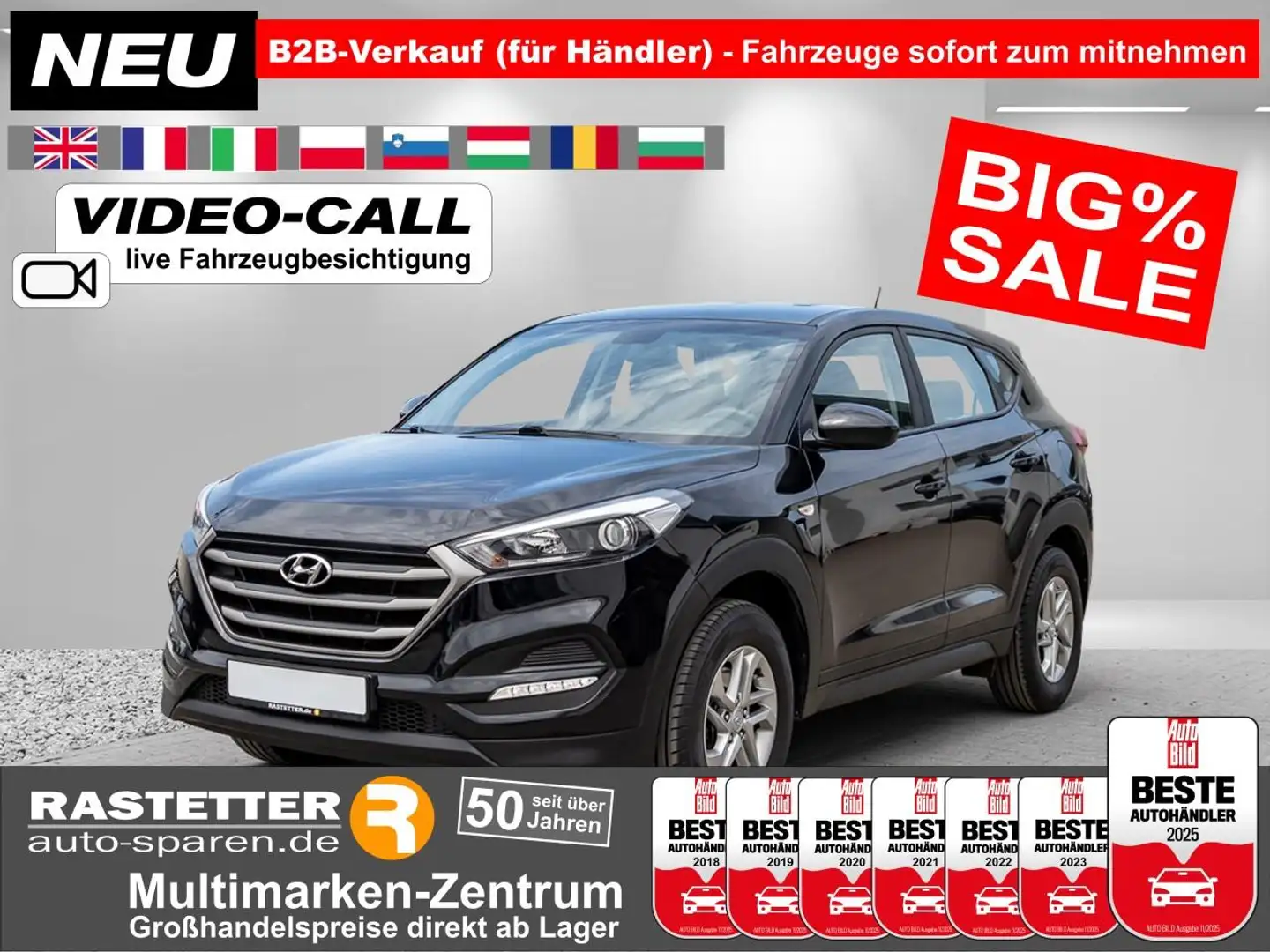 Hyundai TUCSON 1.6 blue Classic Klima+LMF+Alarm+Bluet+USB+Lichtau Zwart - 1