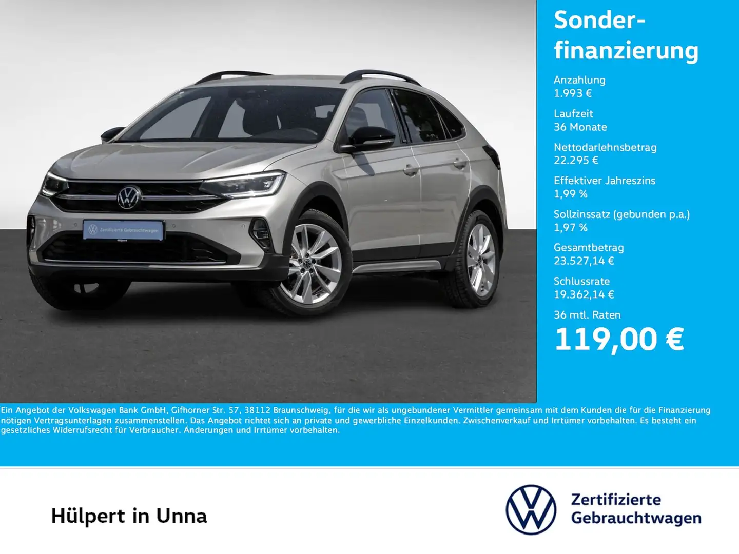 Volkswagen Taigo 1.5 MOVE LM17 SITZHEIZ CARPLAY/ANDROIDAUTO Silber - 1