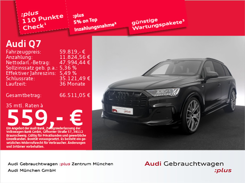 Audi Q7 50 TDI qu. S line B&O/AHK/Pano/Kamera