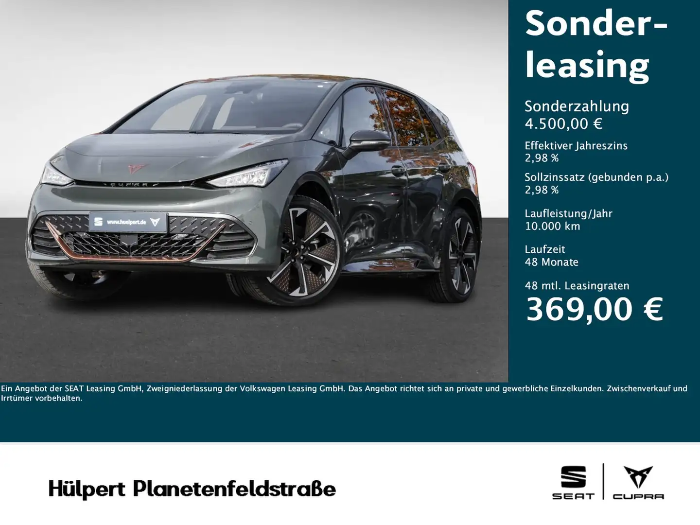 CUPRA Born VZ eSITZE SENNHEISER KEYLESS 360CAM LM20 Zielony - 1
