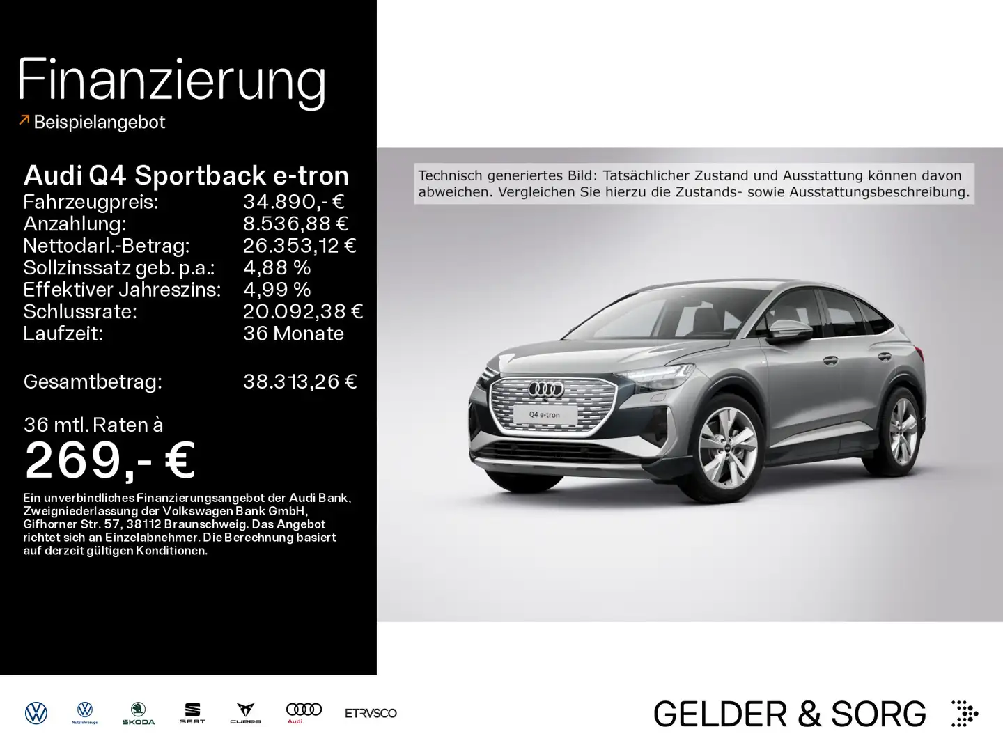 Audi Q4 e-tron Q4 Sportback 50 e-tron qu S line 0,25*Matrix*RFK Grau - 1