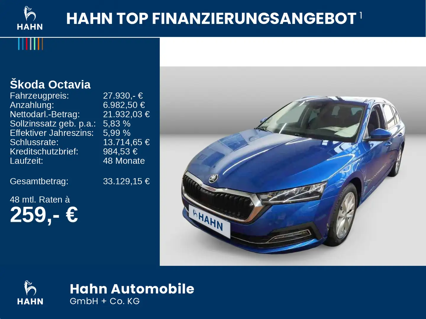 Skoda Octavia Combi 1.4TSI iV DSG Style Cam HuD Navi Bleu - 2