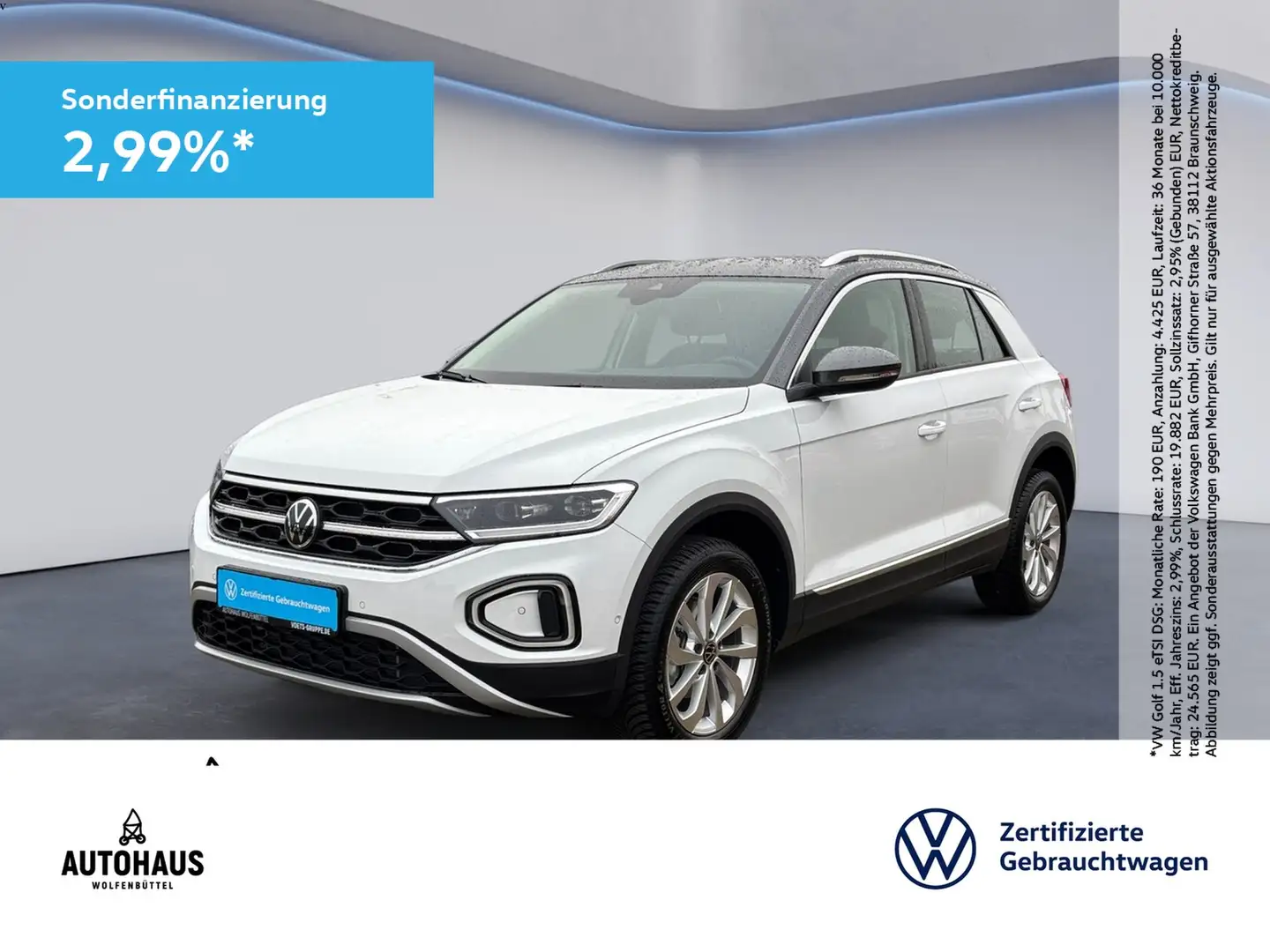 Volkswagen T-Roc Style 1.5 TSI DSG KEYLESS NAV PDC SHZ Weiß - 1