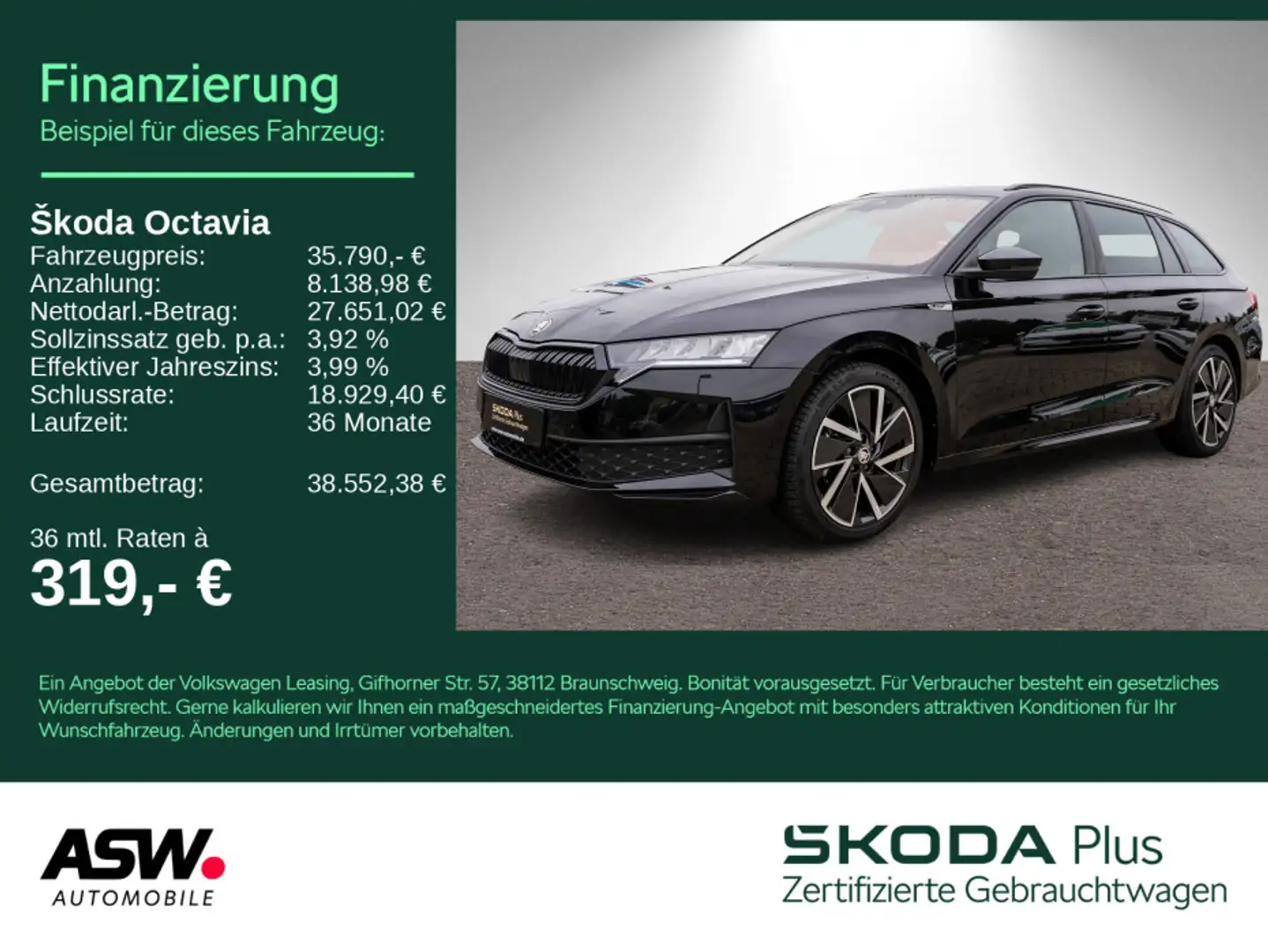 Skoda Octavia Combi Sportline 2.0TDI DSG Navi HUD PANO Schwarz - 1