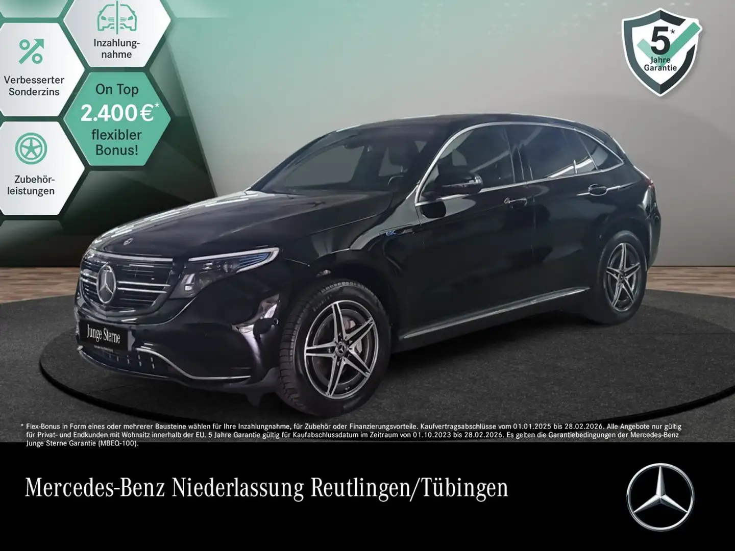Mercedes-Benz EQC 400 4M AMG+AHK+MULTIBEAM+FAHRASS+KAMERA Schwarz - 1