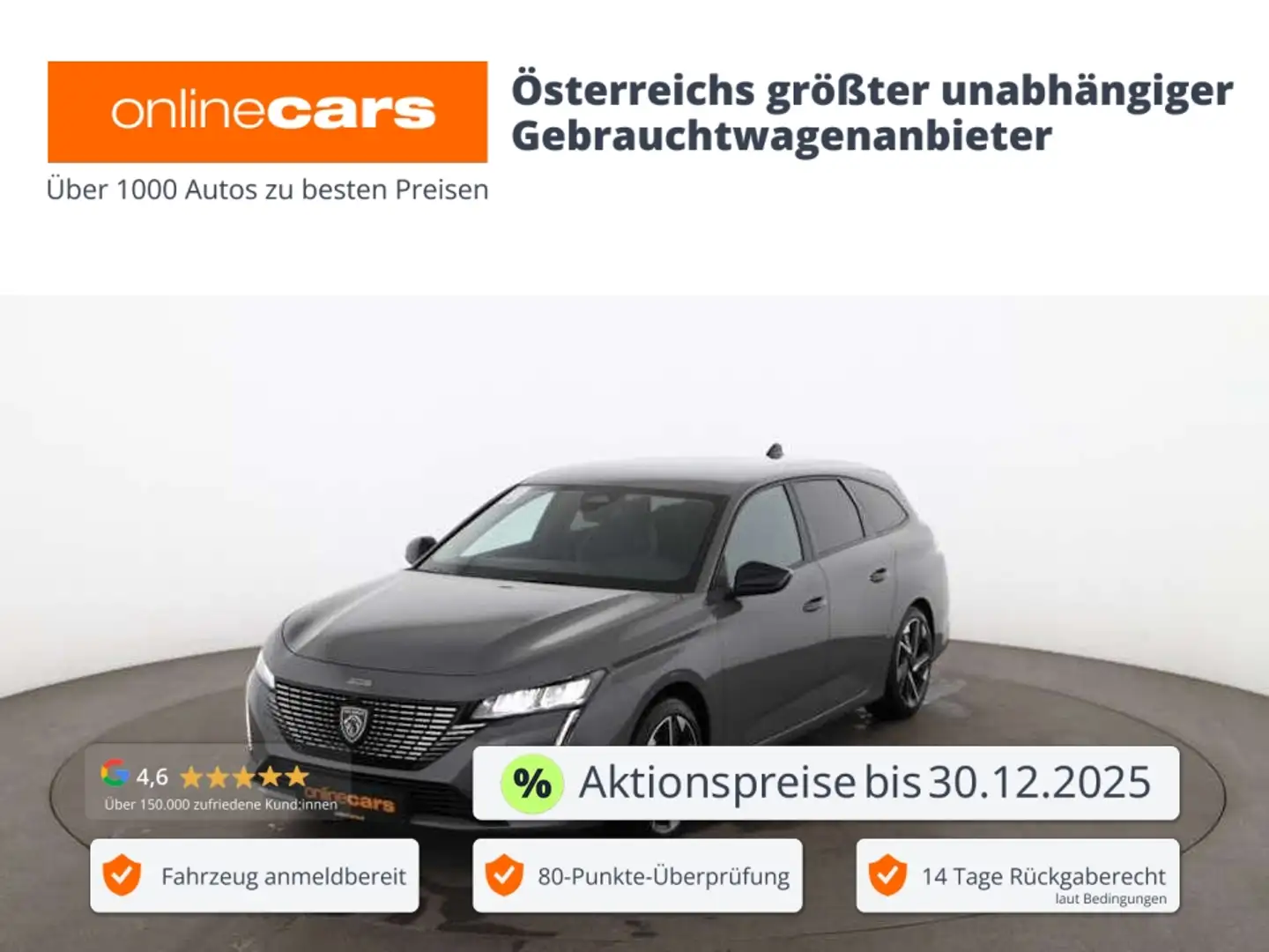 Peugeot 308 SW 1.5 BlueHDi 130 Allure Aut LED AHK NAVI Grau - 1