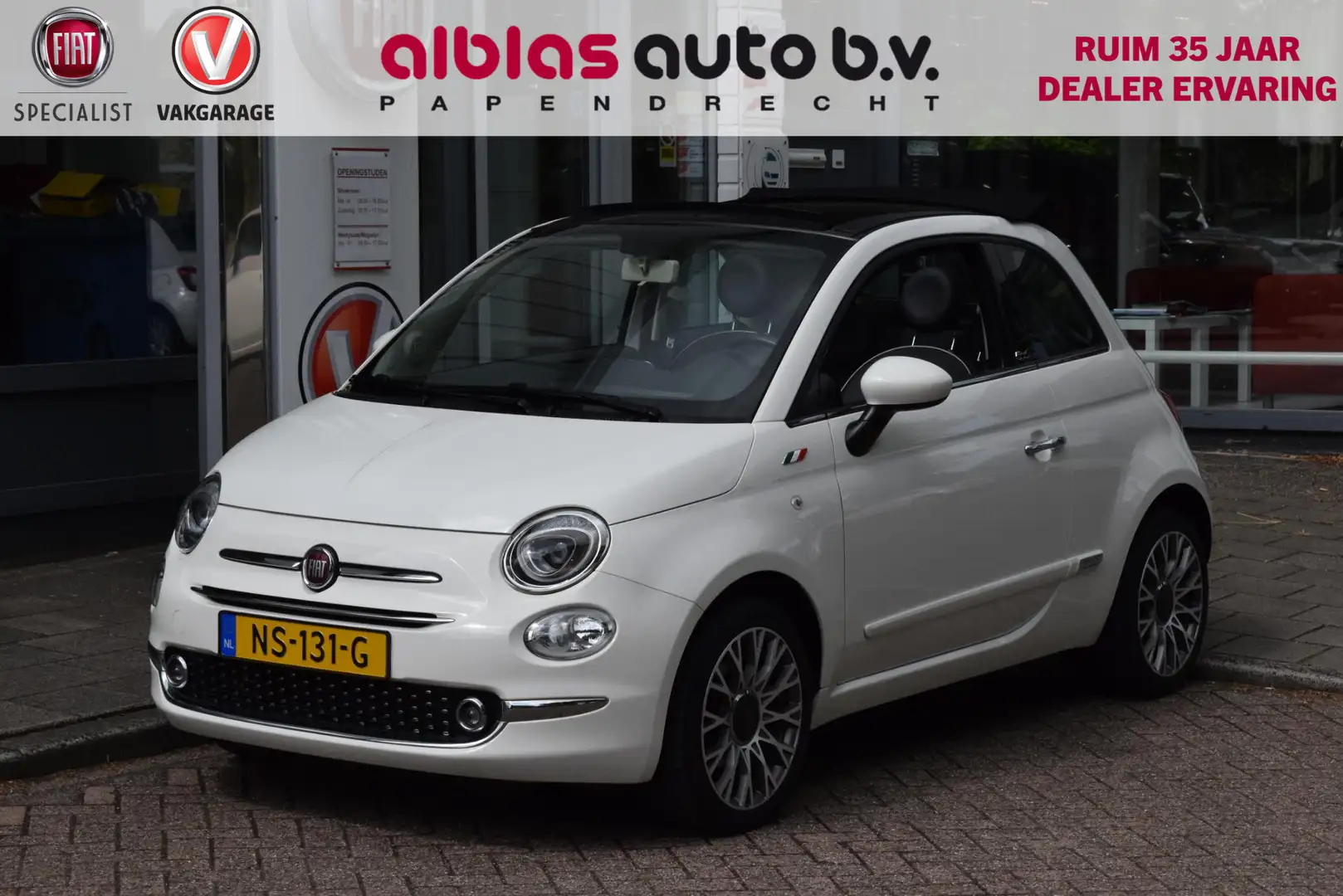 Fiat 500C 80pk Turbo Lounge|16"|Nav|Lage km! Blanc - 1
