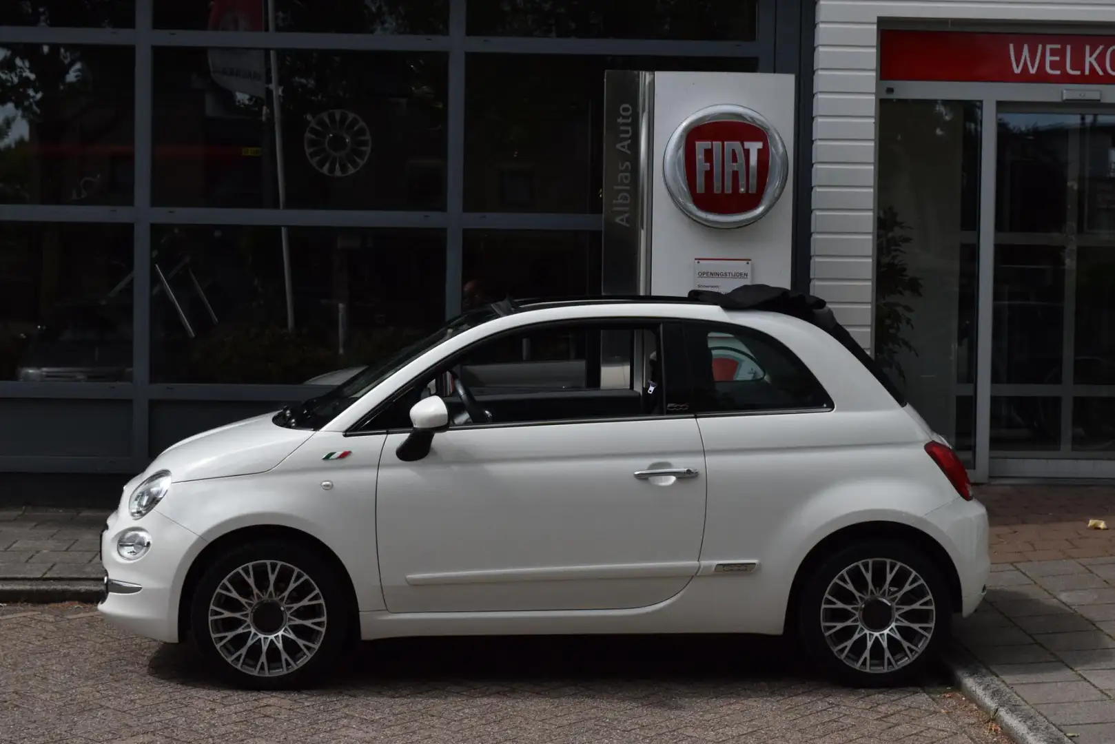 Fiat 500C 80pk Turbo Lounge|16"|Nav|Lage km! Weiß - 2