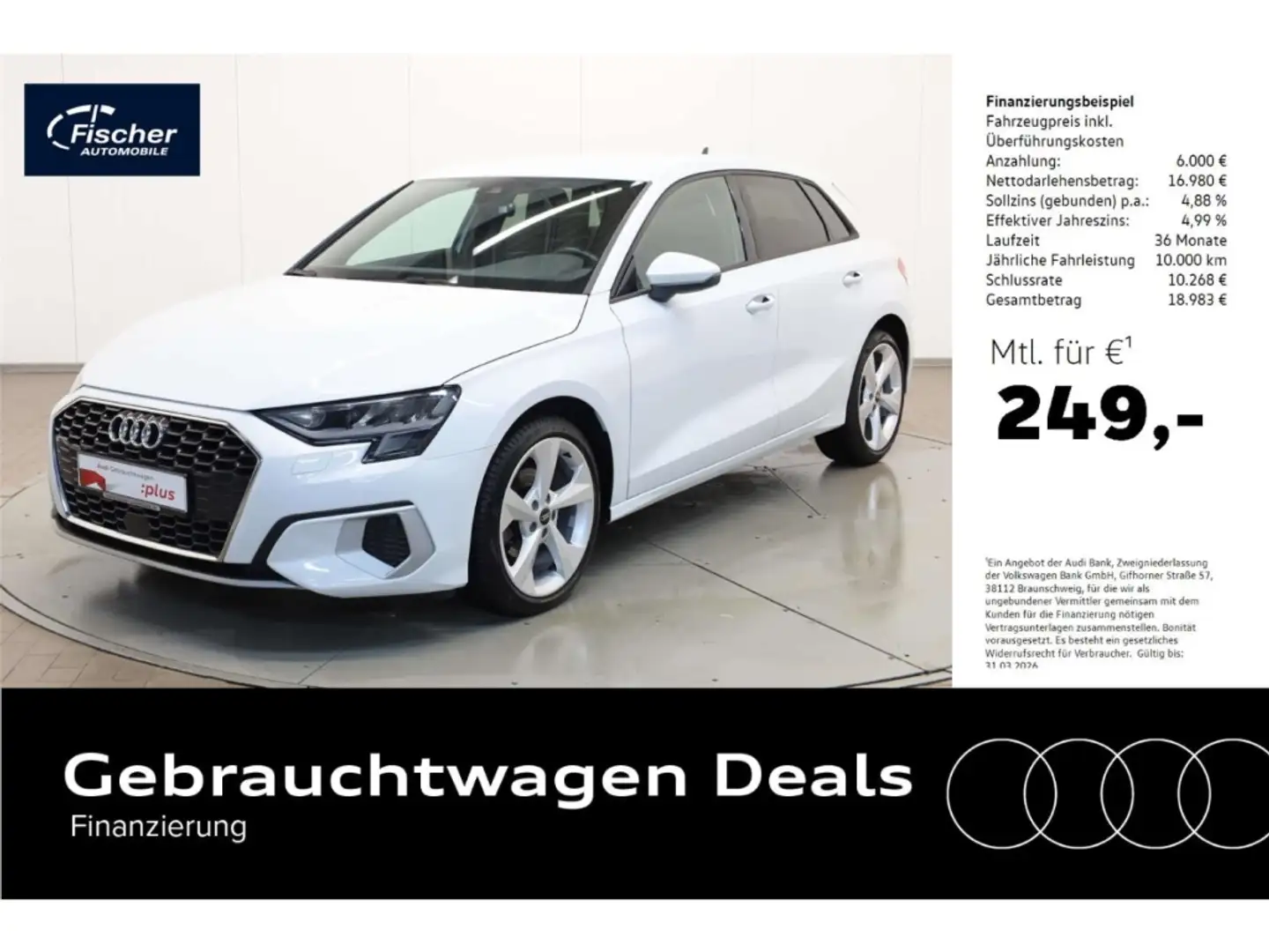 Audi A3 Sportback 35 TDI Advanced Blanc - 1