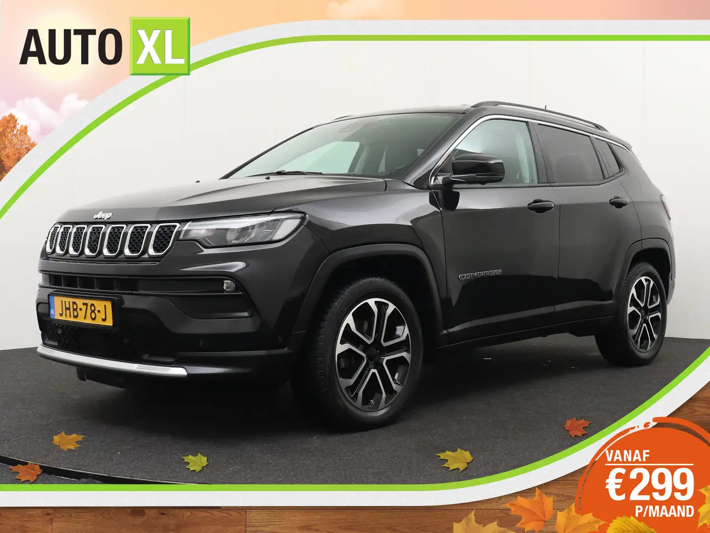 Jeep Compass 1.3T 150 PK Aut. Limited H-Leder Adapt.Cruise Stuu Zwart - 1