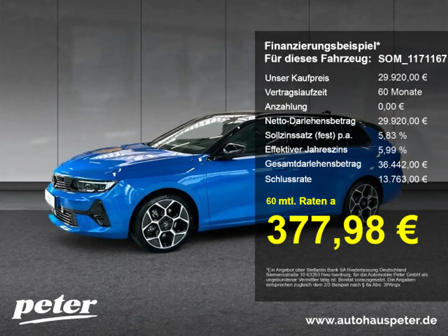 Opel Astra Astra ST GS 1.2 MildHybrid Schiebedach Navi RFK Bleu - 1