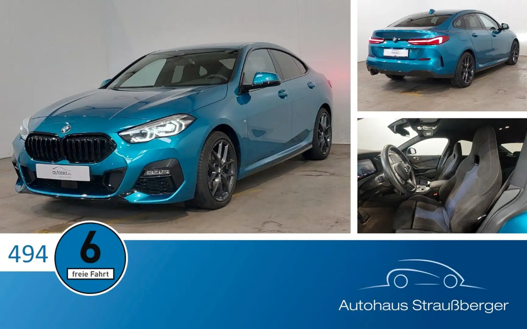 BMW 218i GC M Sport ACC H/K KZU QI RFK SHZ 2Z DrvAss Bleu - 1