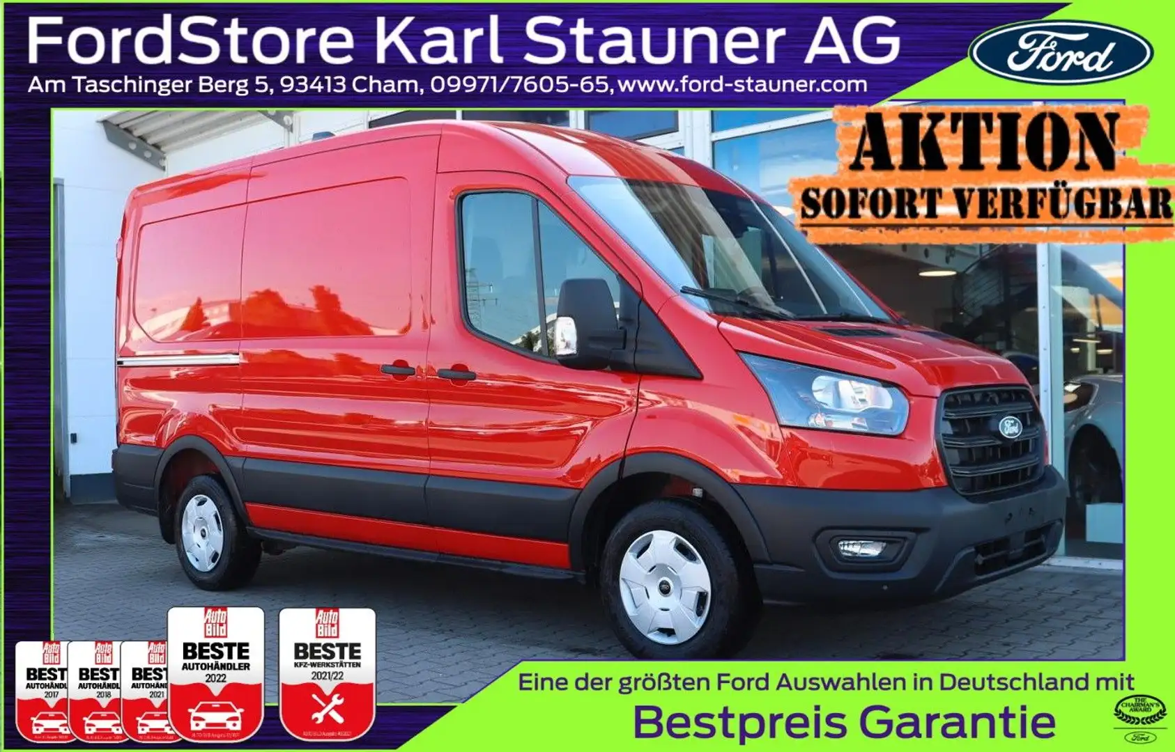 Ford Transit KASTEN Trend 2.0 310/L2 SYNC4 3,99% FIN* Rot - 1