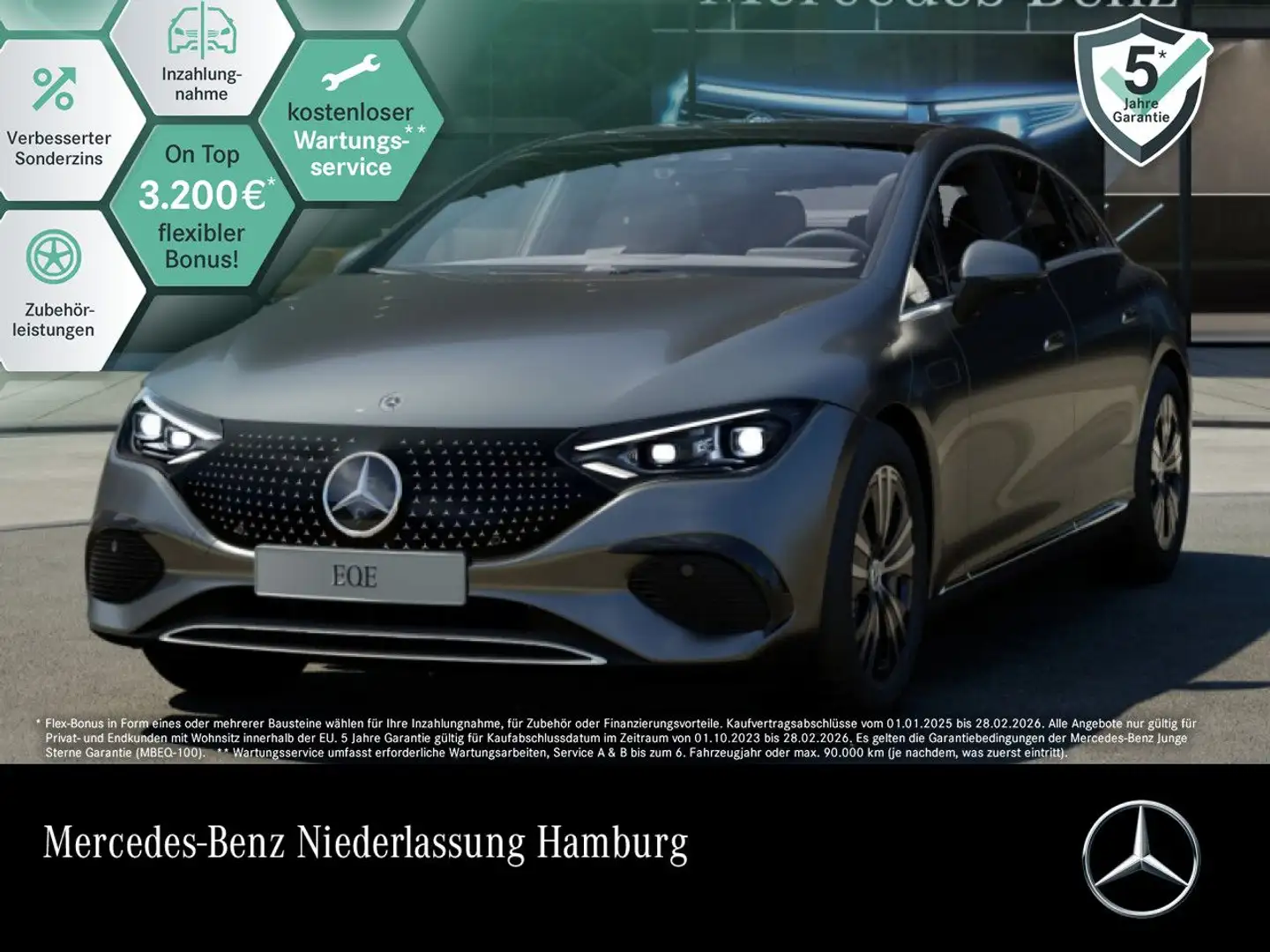 Mercedes-Benz EQE 350 Fahrass 360° Pano Burmester Distr. AHK PTS Grau - 1