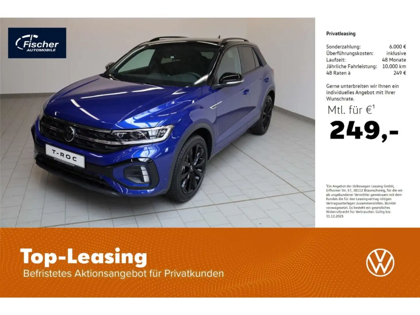 Volkswagen T-Roc 1.5 TSI OPF R-Line Black Style Blau - 1