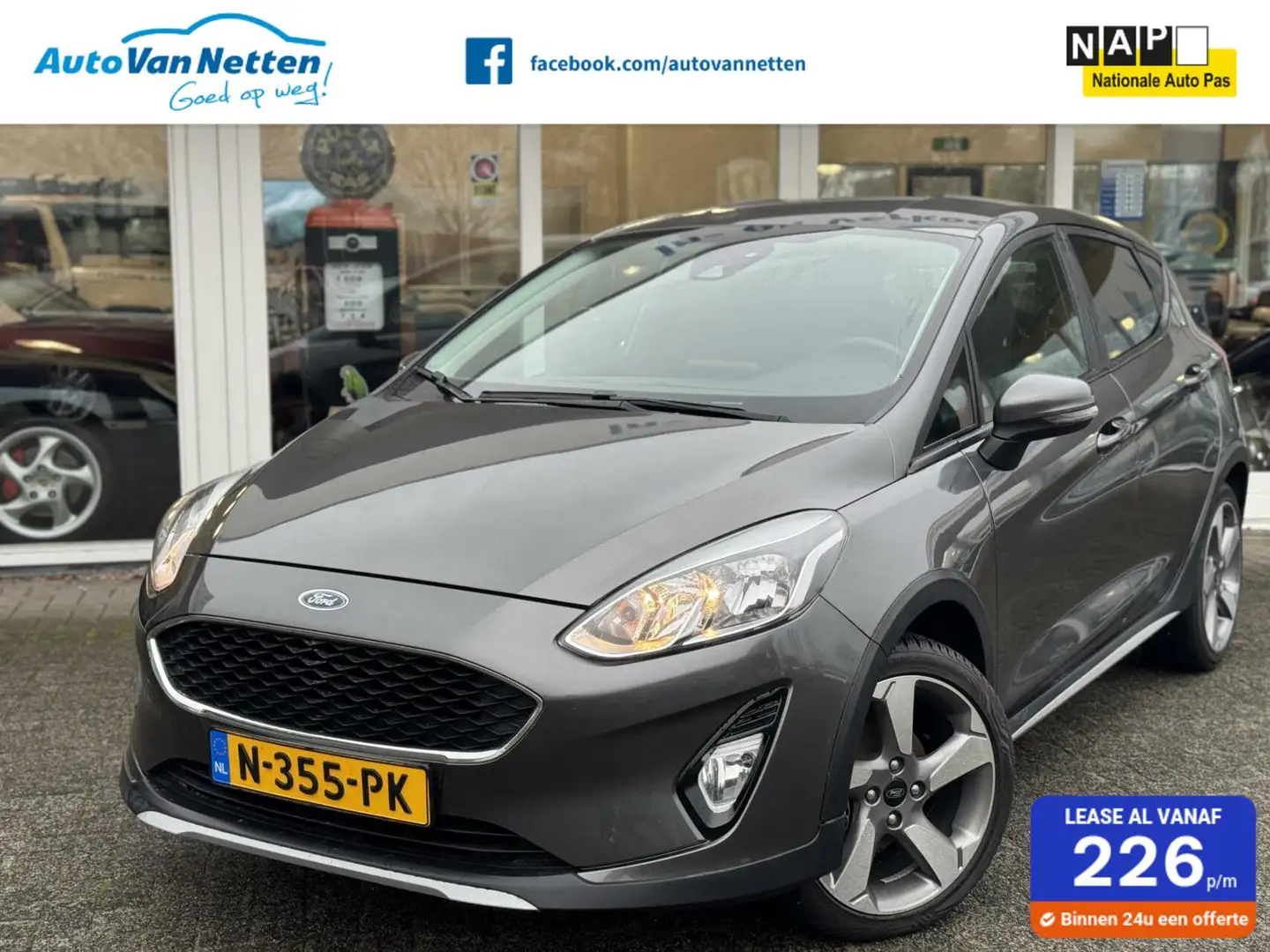 Ford Fiesta 1.0 EcoBoost 100pk 6bak,Active,Gr.Navi,Clima,Cruis Grijs - 1