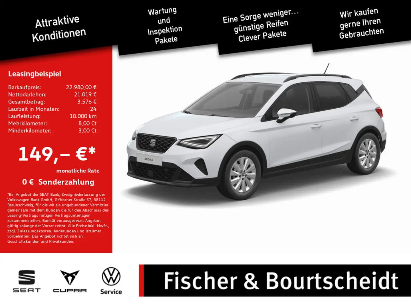 SEAT Arona 1.0 TSI Style SHZ NAVI ACC FACEL. LED Weiß - 1