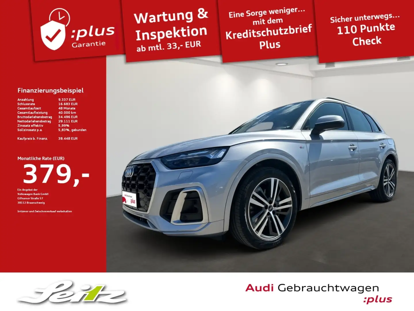Audi Q5 50 TFSI e quattro S line *AHK*MATRIX*KAMERA*NAVI* Plateado - 1