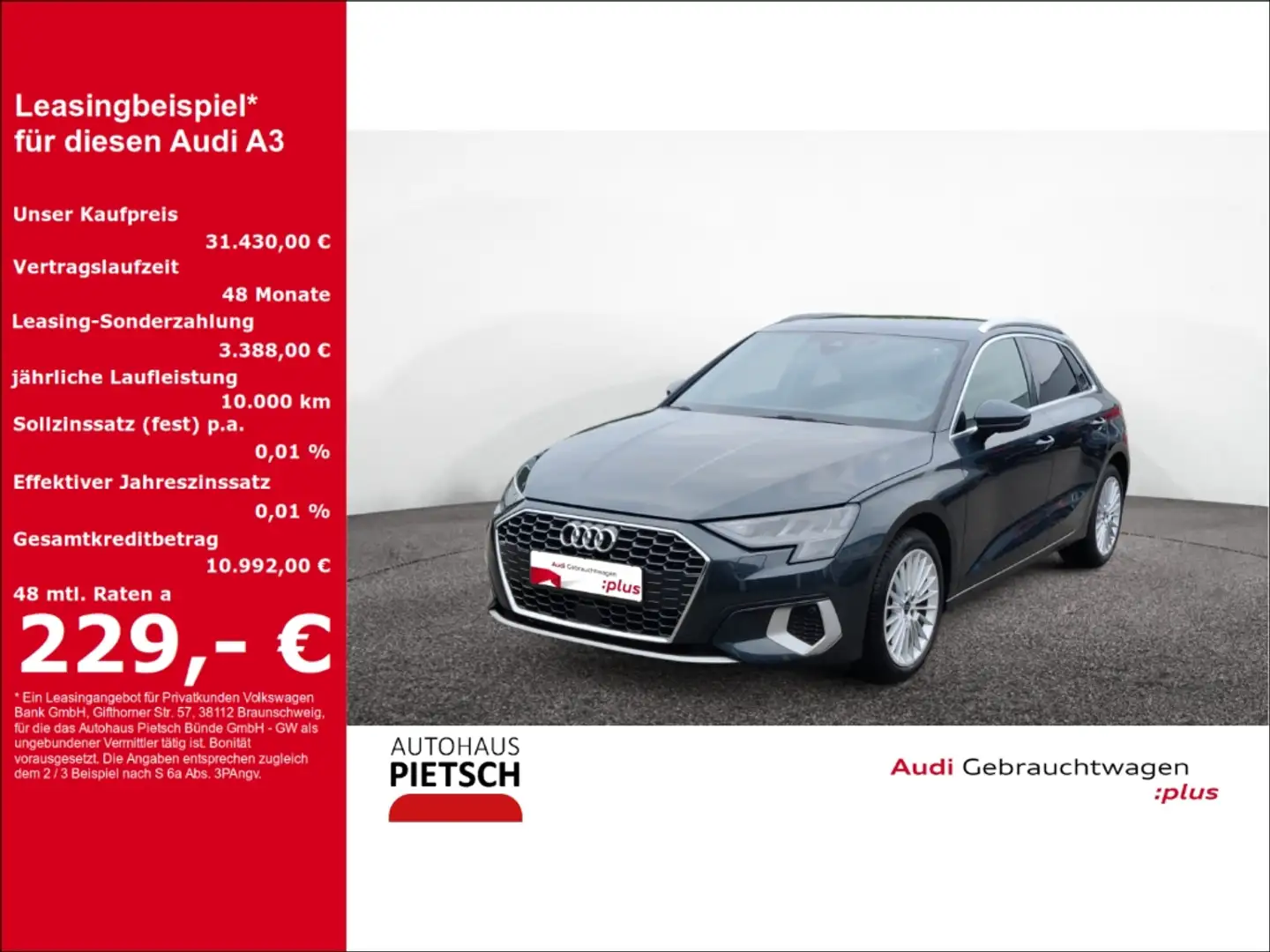 Audi A3 Sportback 35 TFSI AHK GRA PDC Grau - 1