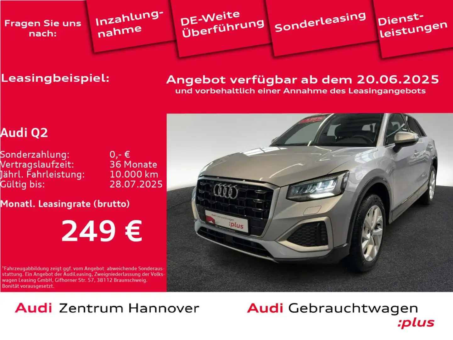 Audi Q2 Advanced 35 TDI AHK LED Keyless virtual Silber - 1