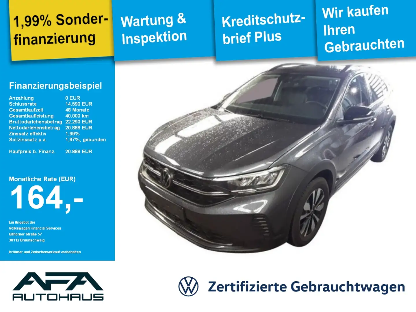 Volkswagen Taigo 1.0 TSI GOAL LED*Navi*ACC*App-Connect Grau - 1