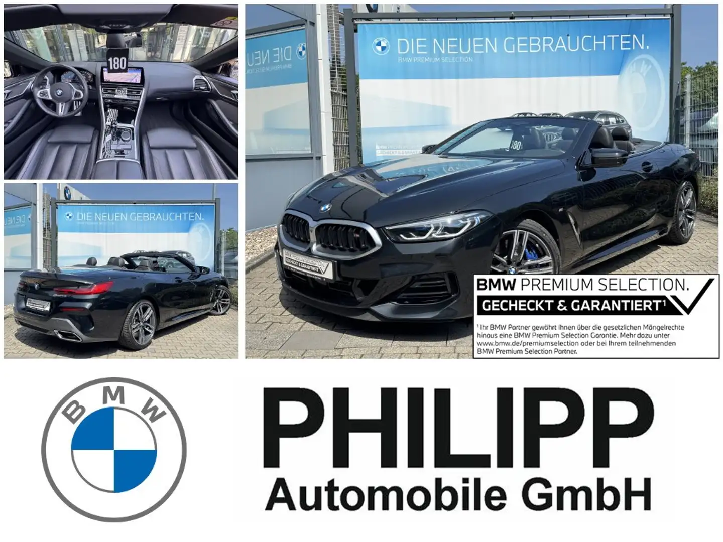 BMW M850 i xDrive Cabrio LASER Sitzklima DA-Prof PA+ h&k Schwarz - 1