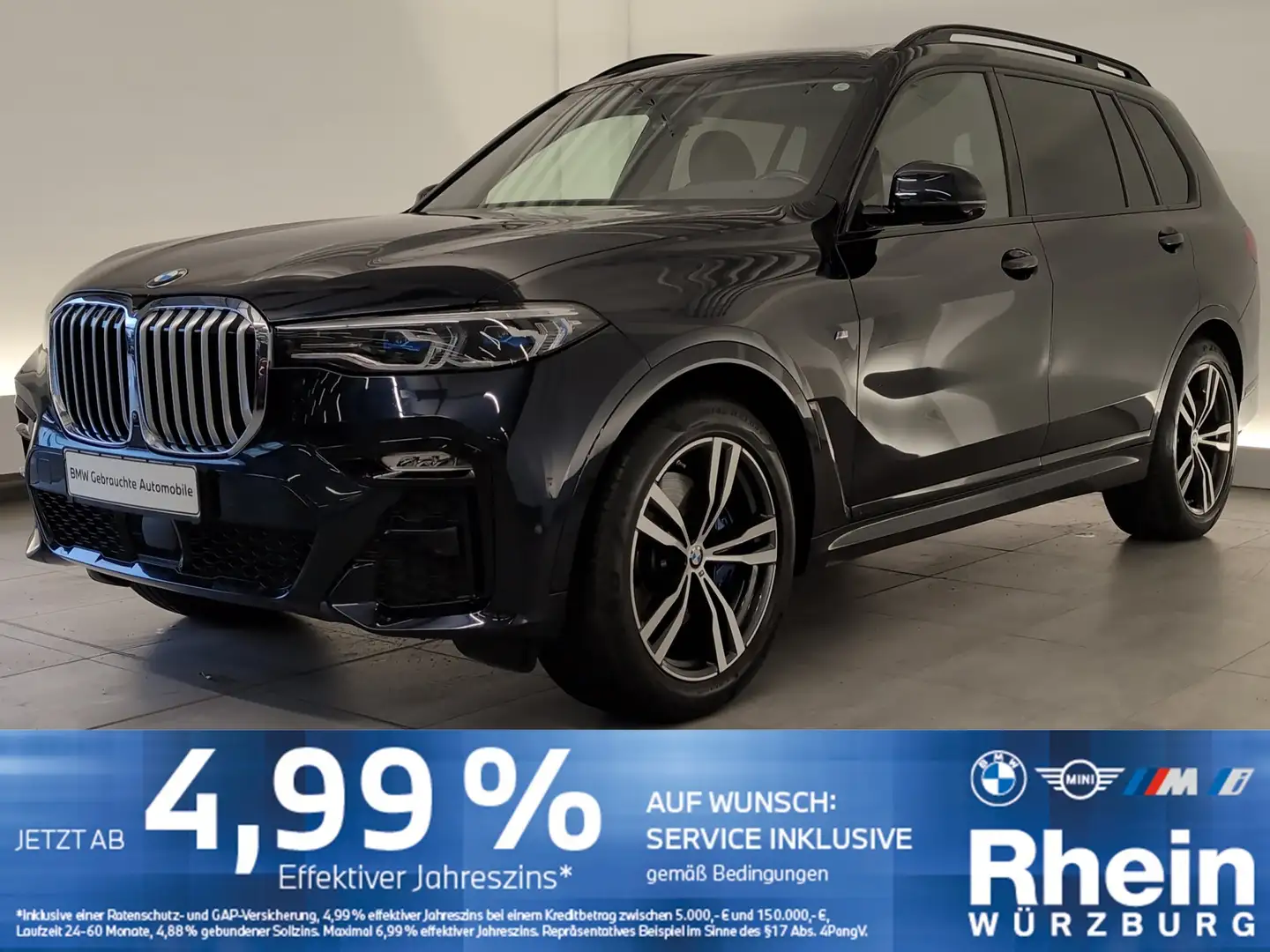 BMW X7 xDrive40d M Sportpaket Laser/HuD/Pano/AHK/360 Las Schwarz - 1