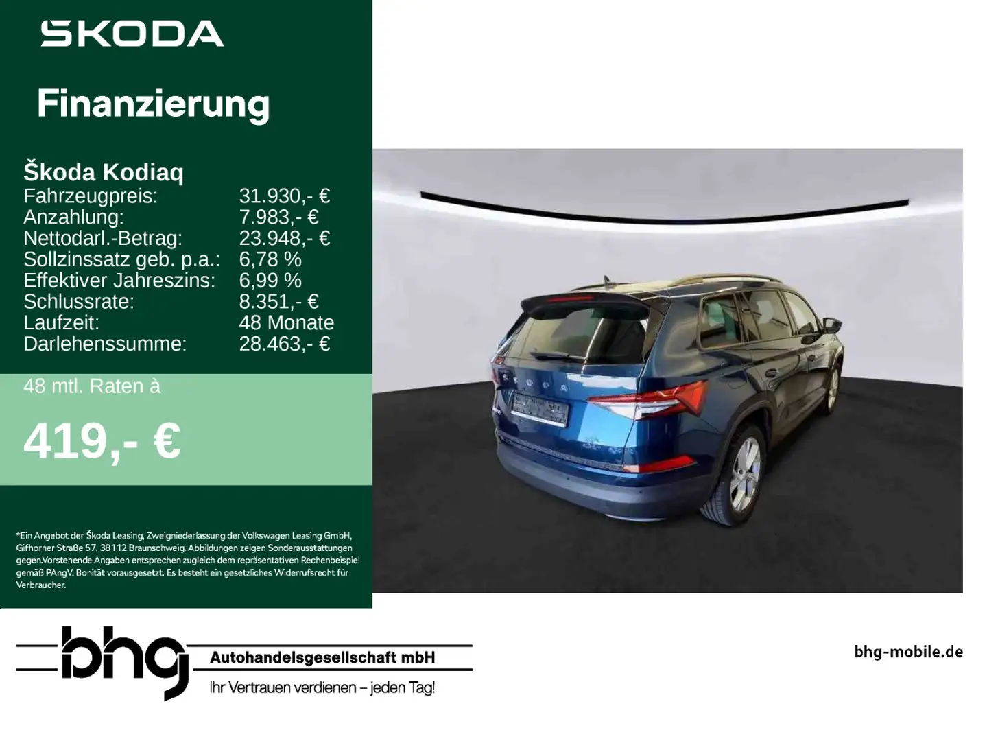 Skoda Kodiaq 2.0 TDI DSG Tour Blau - 1