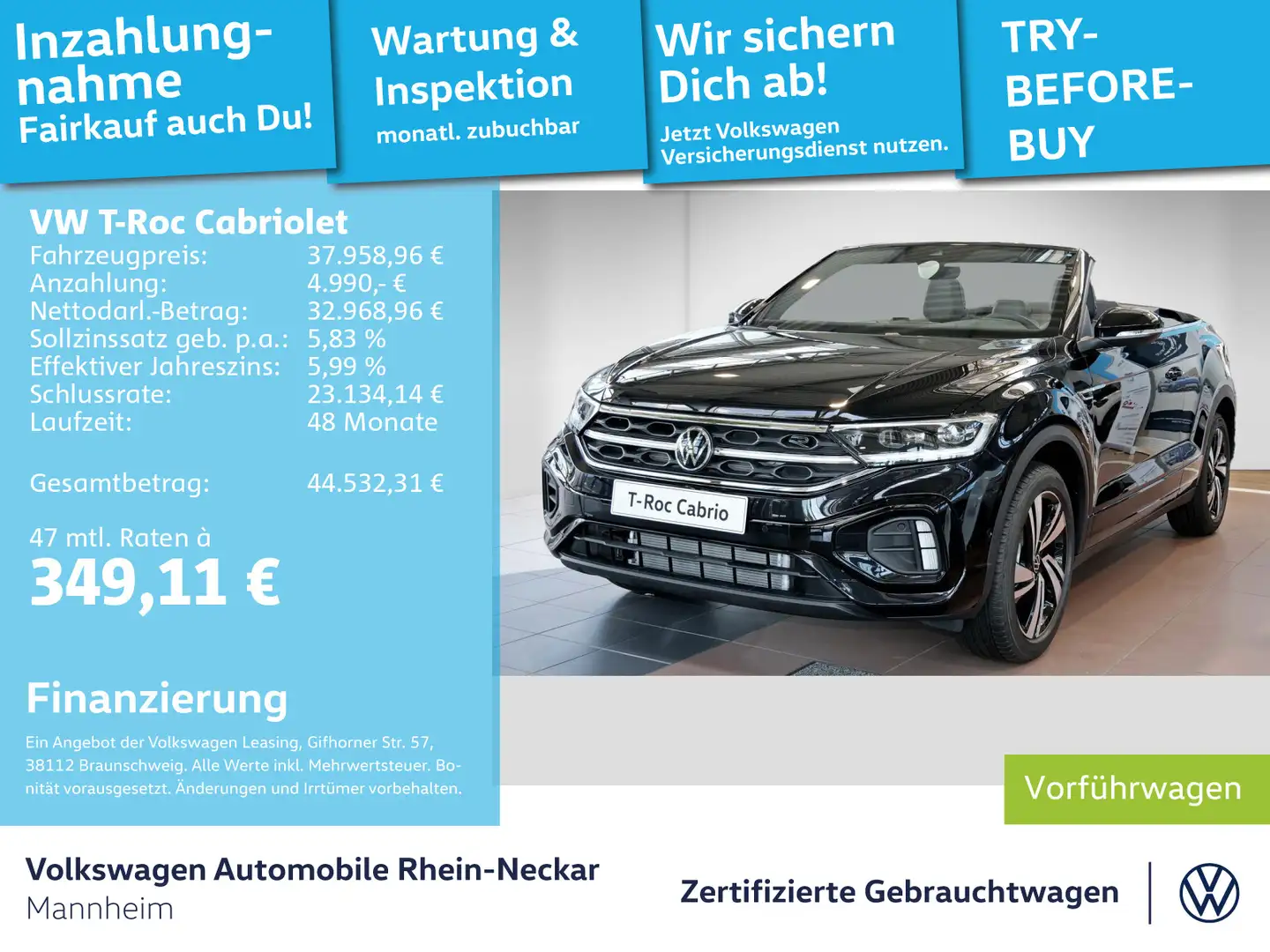 Volkswagen T-Roc 1.5 TSI R-Line Kamera Matrix LED Schwarz - 1