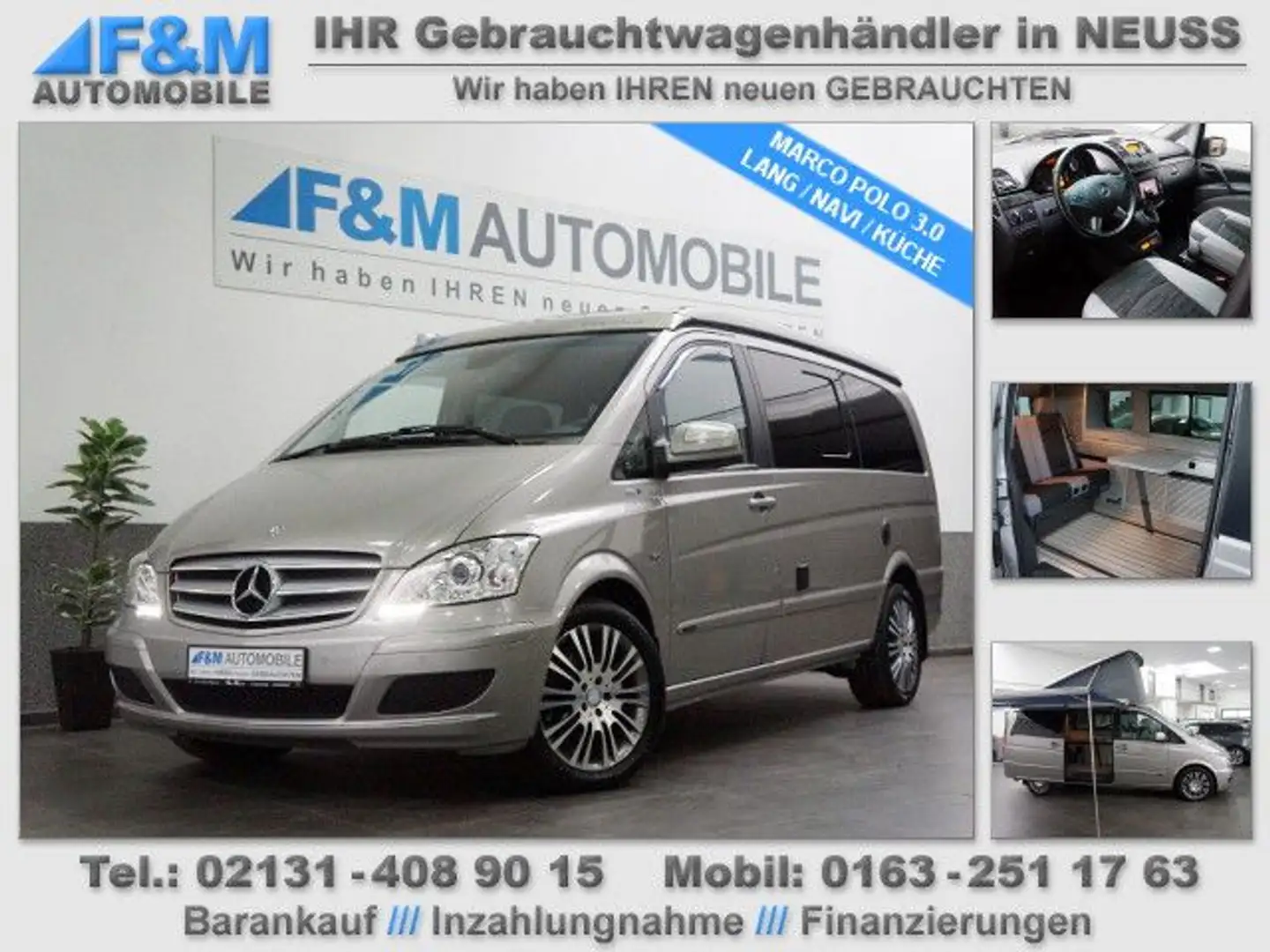 Mercedes-Benz Viano 3.0 CDI Auto. Marco Polo Lang Navi Küche Silber - 1