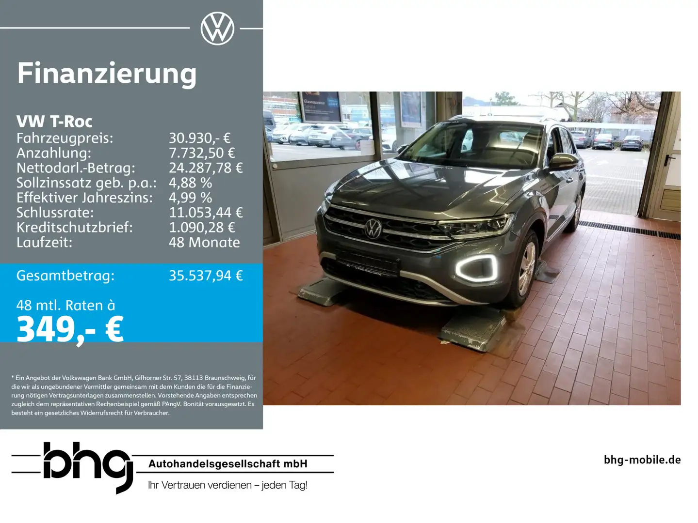 Volkswagen T-Roc Style 2,0 TDI SCR 4M DSG Grau - 1