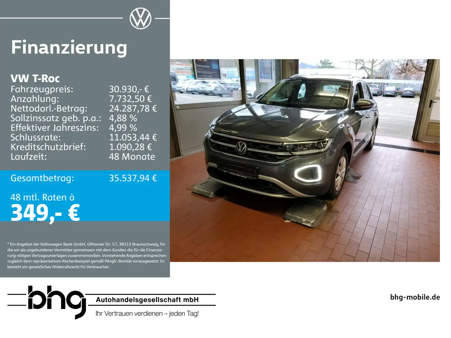 Volkswagen T-Roc Style 2,0 TDI SCR 110 kW 4M DSG Grau - 1