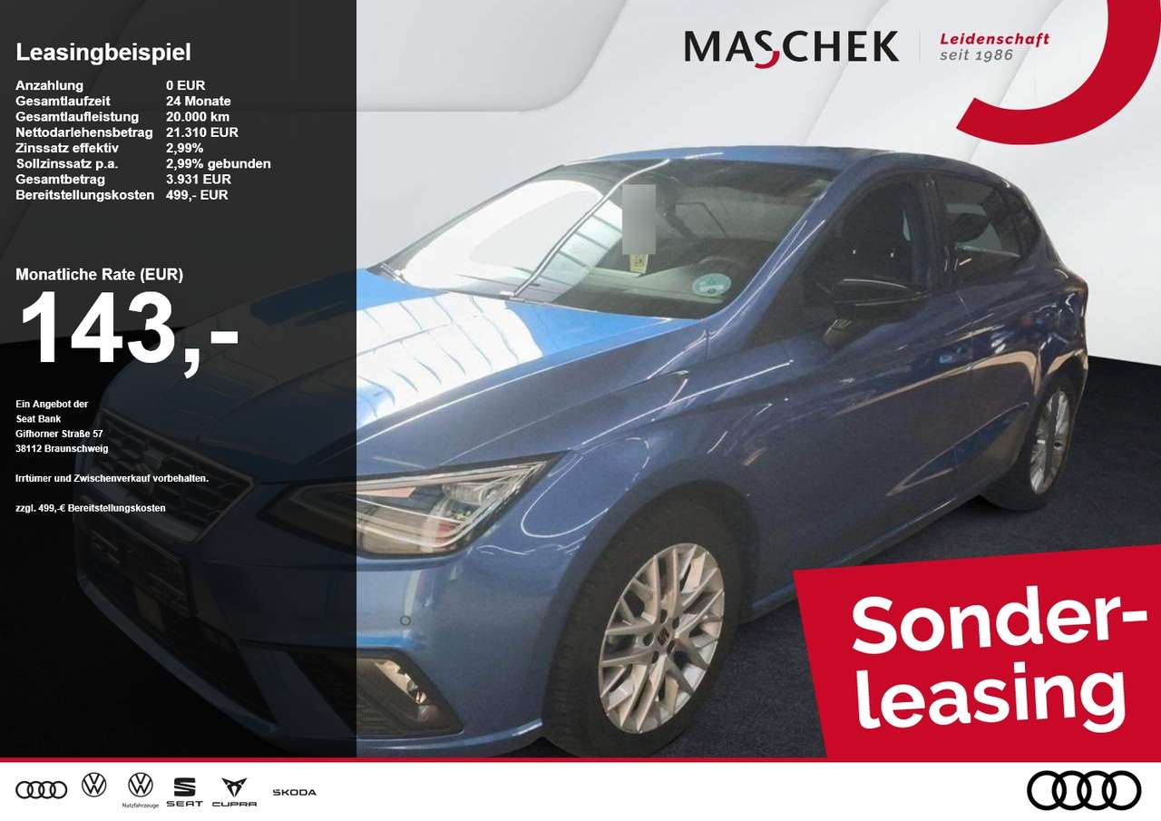 Seat Ibiza 2025 — FR DSG Sonderleasing Navi RearView Sitzh. CarPlay