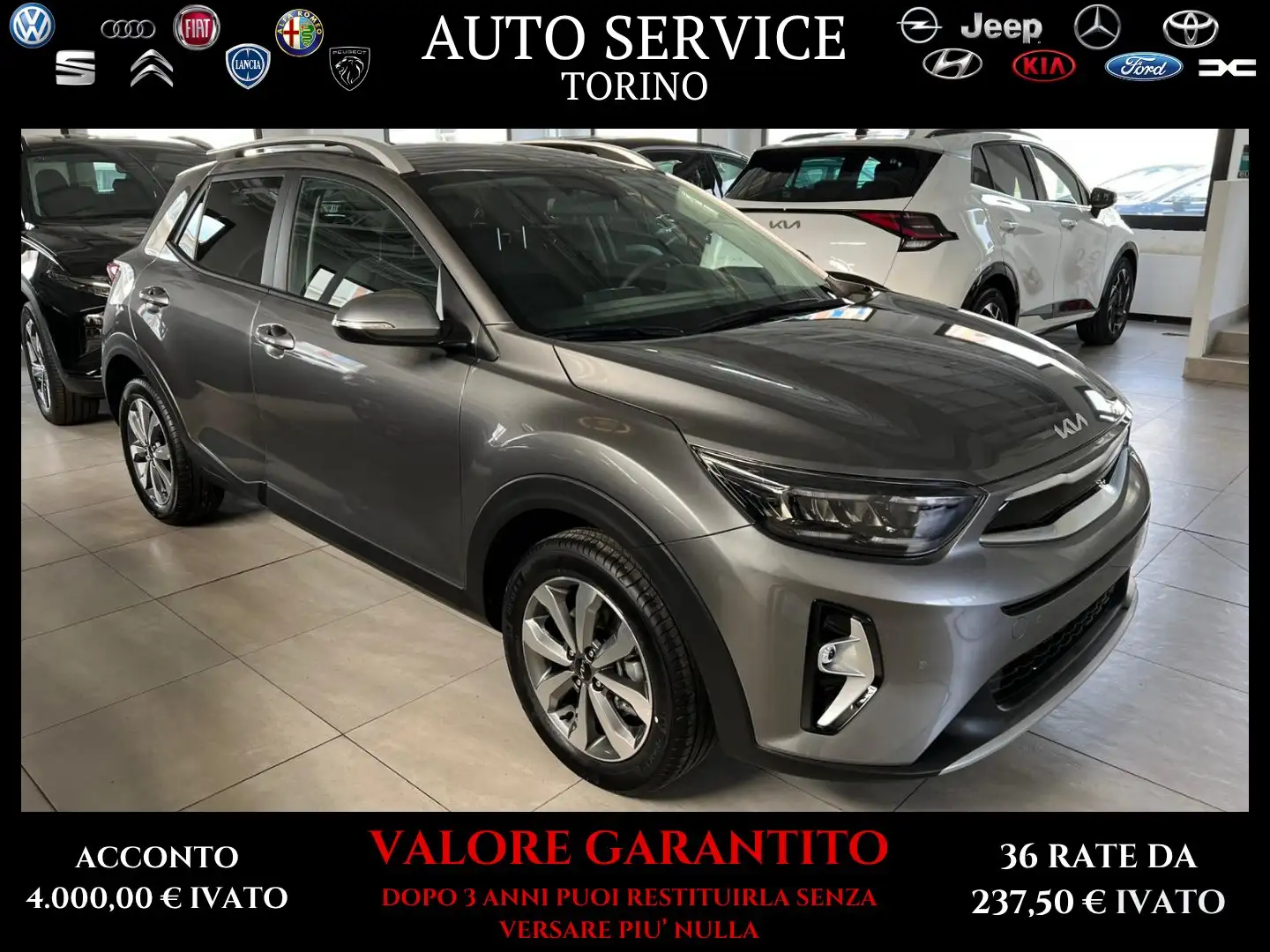 Kia Stonic 1.2 MPi 79CV Style + ruotino di scorta pronta cons Grigio - 1