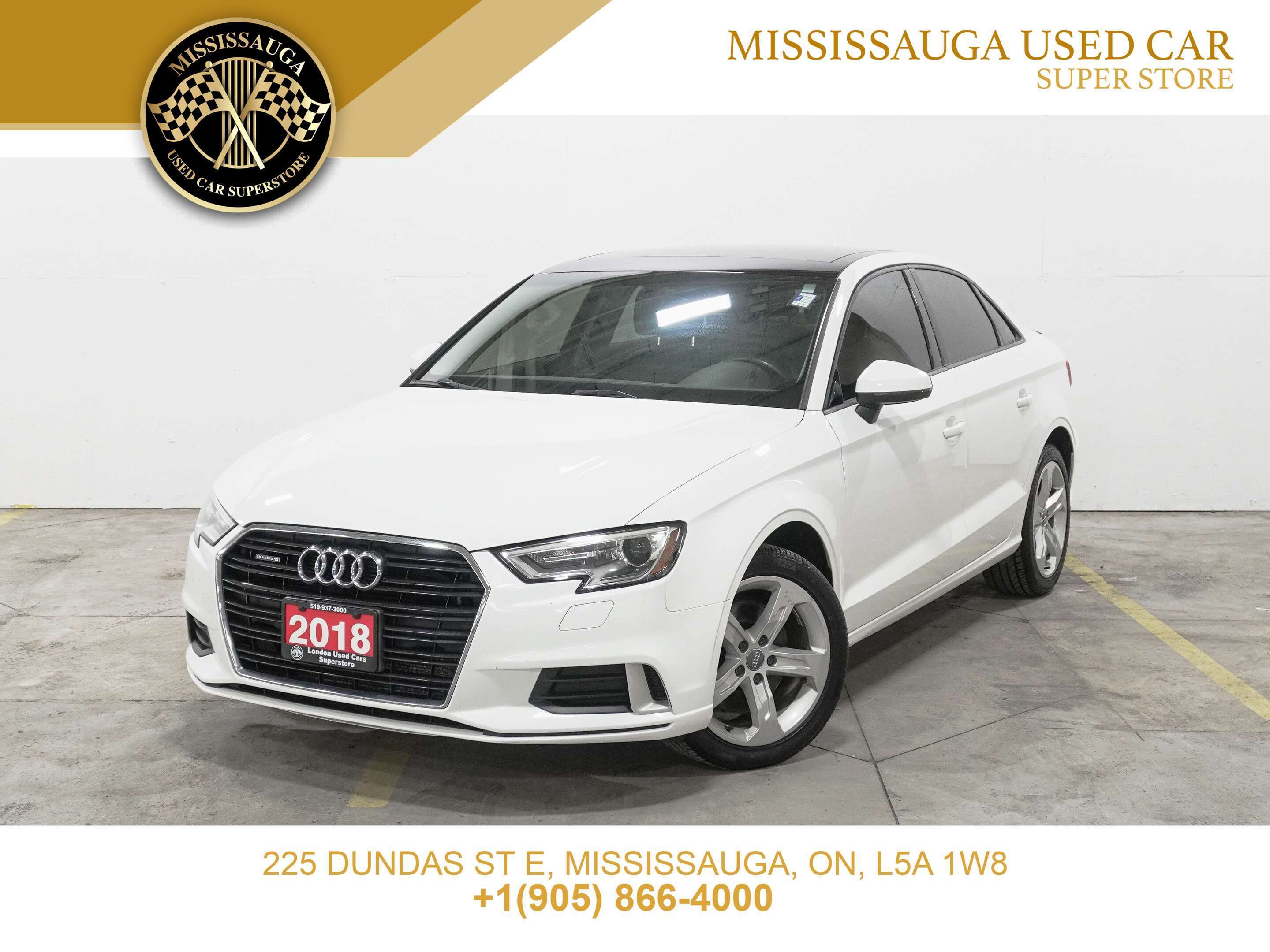 White 2018 Audi A3 Sedan All-Wheel Drive Automatic