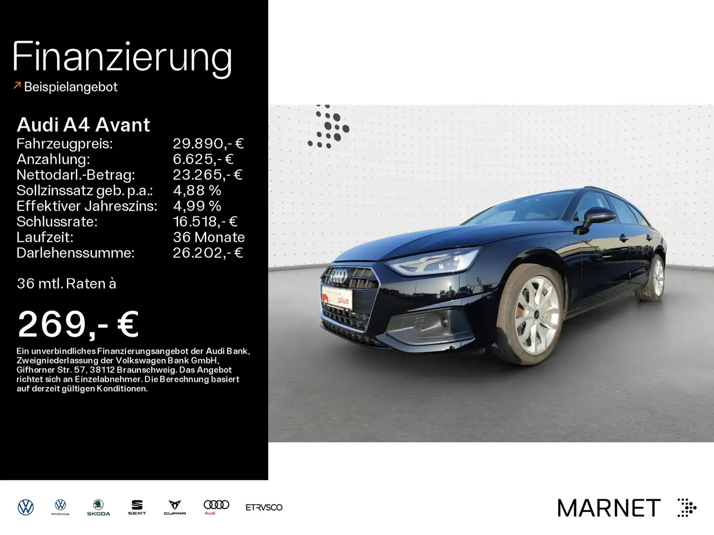 Audi A4 40 TFSI*Navi*Alu*AHK*PDC*Audi Connect*S Schwarz - 1