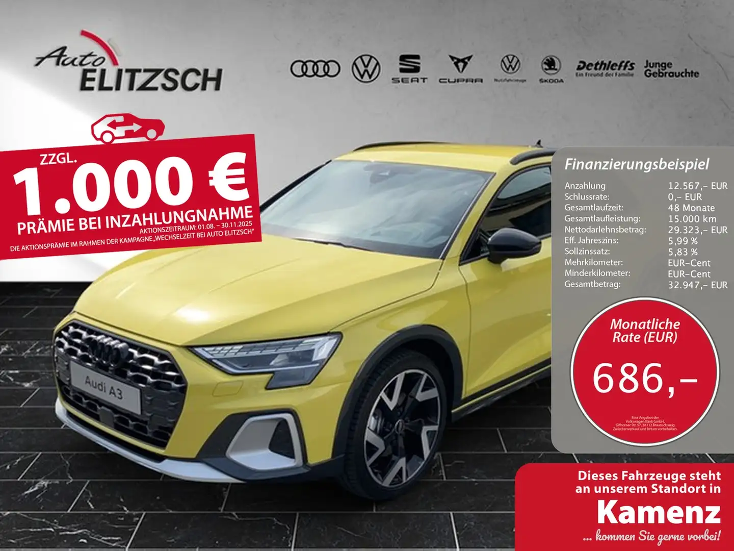 Audi A3 Allstreet 35 TFSI S tronic Matrix LED Interieur... Gelb - 1