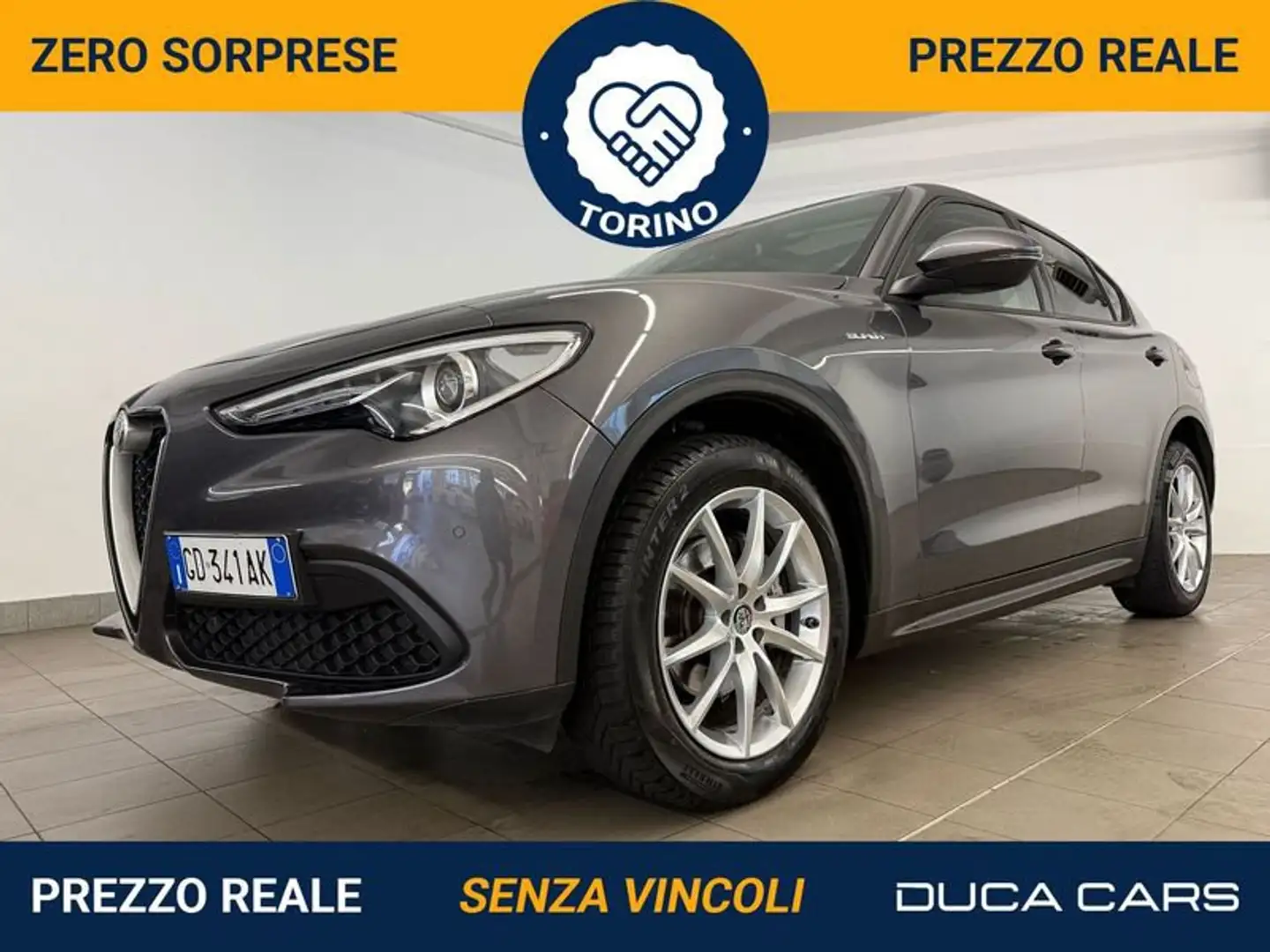 Alfa Romeo Stelvio 2.0 Turbo 200 CV AT8 Q4 Executive Tetto Harmann Grigio - 1