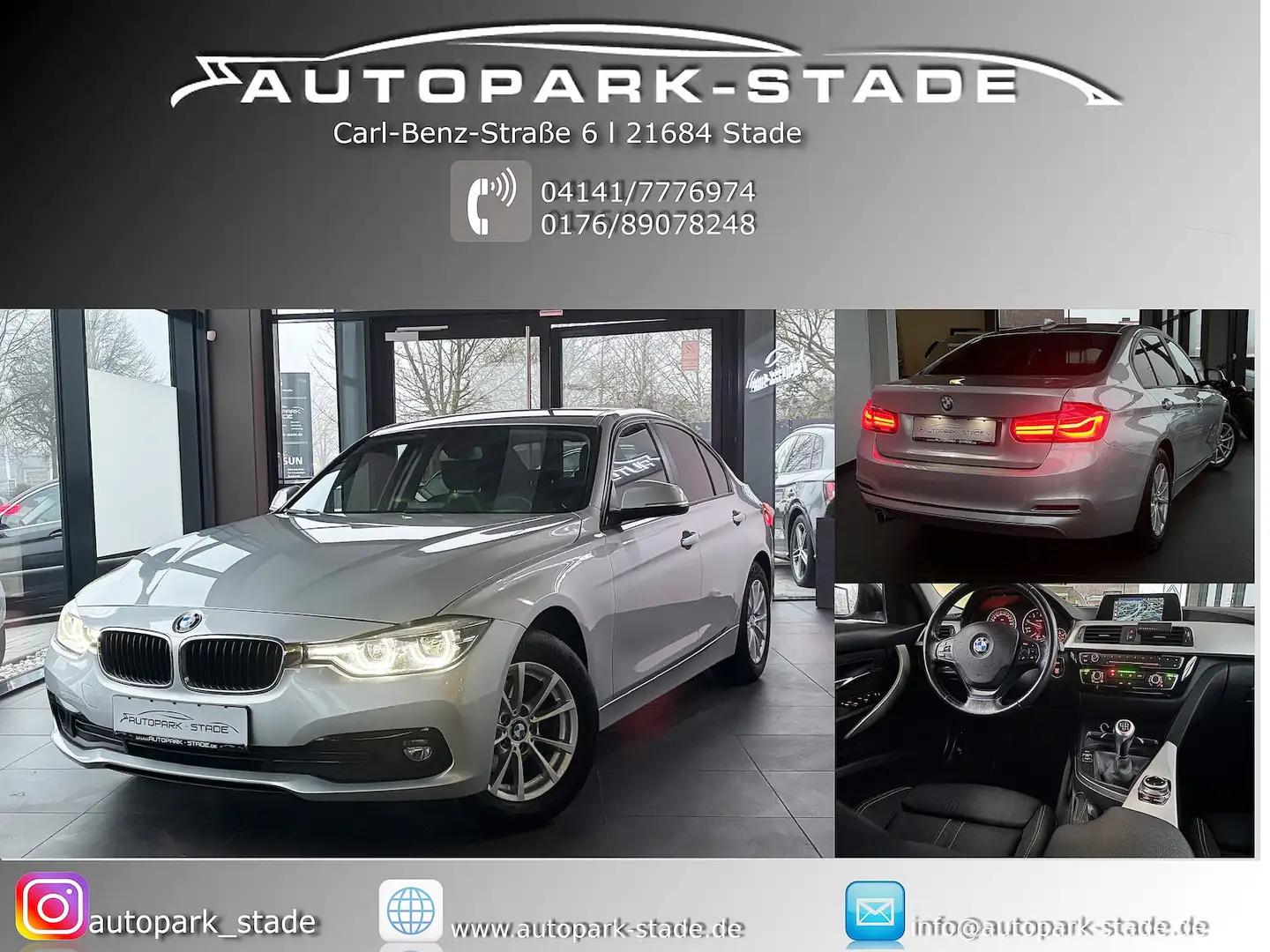 BMW 316 316d F30 Facelift LED Navi Tempo BT 6-Gang PDC Срібний - 1