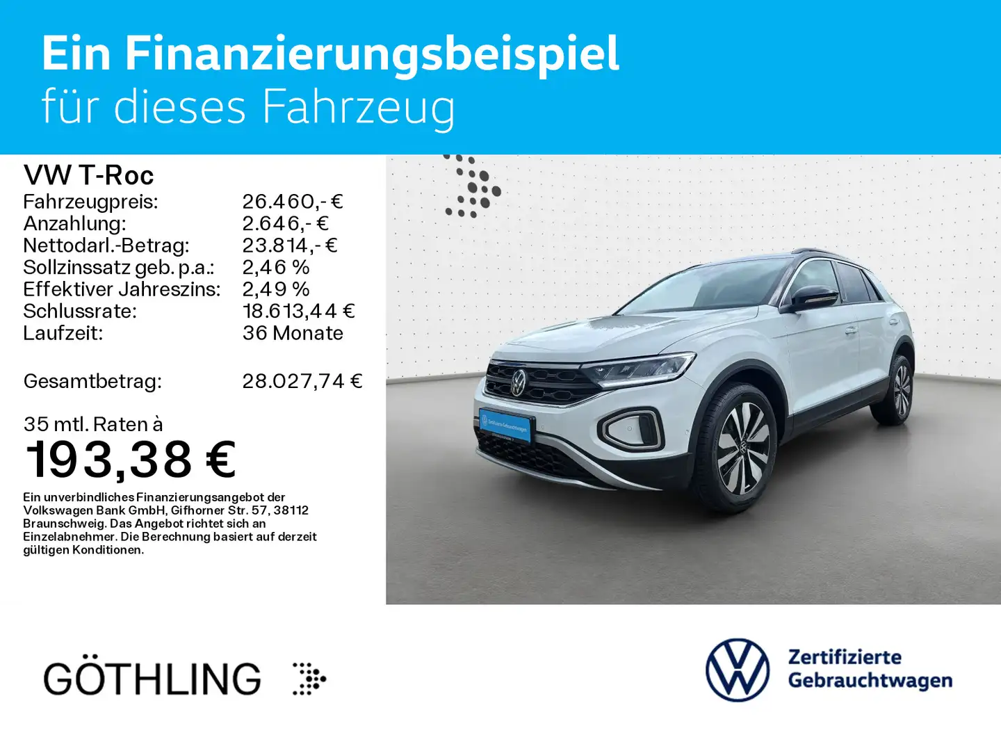 Volkswagen T-Roc T-ROC MOVE TSI *NAVI*STDHZG*ACC*ASG*SHZ Weiß - 2