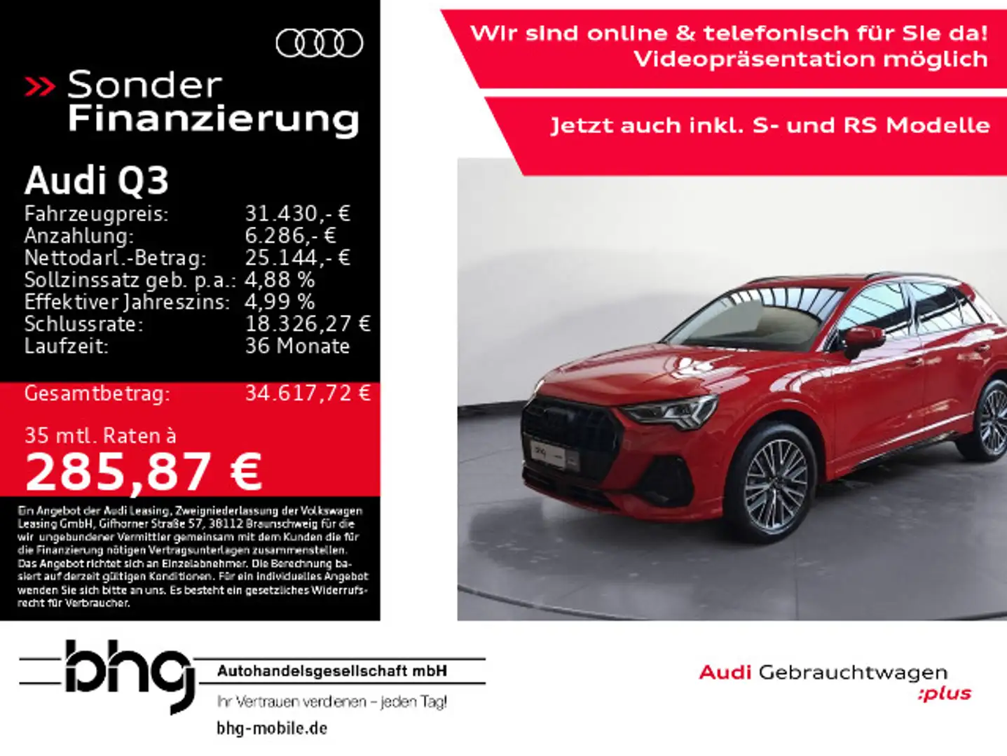 Audi Q3 45 TFSIe S tronic S line *LED*DAB*KLIMA* Rot - 1