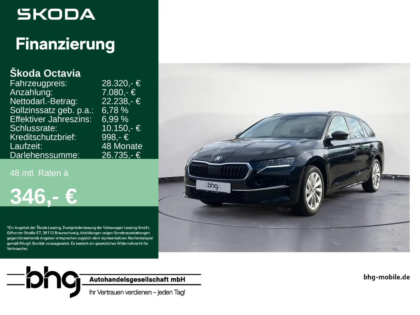 Skoda Octavia Combi 1.5 TSI mHEV DSG Selection Schwarz - 1