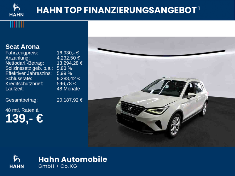 SEAT Arona FR 1.0TSI Navi LED Cam Park Sitzh Tempomat — photo 2