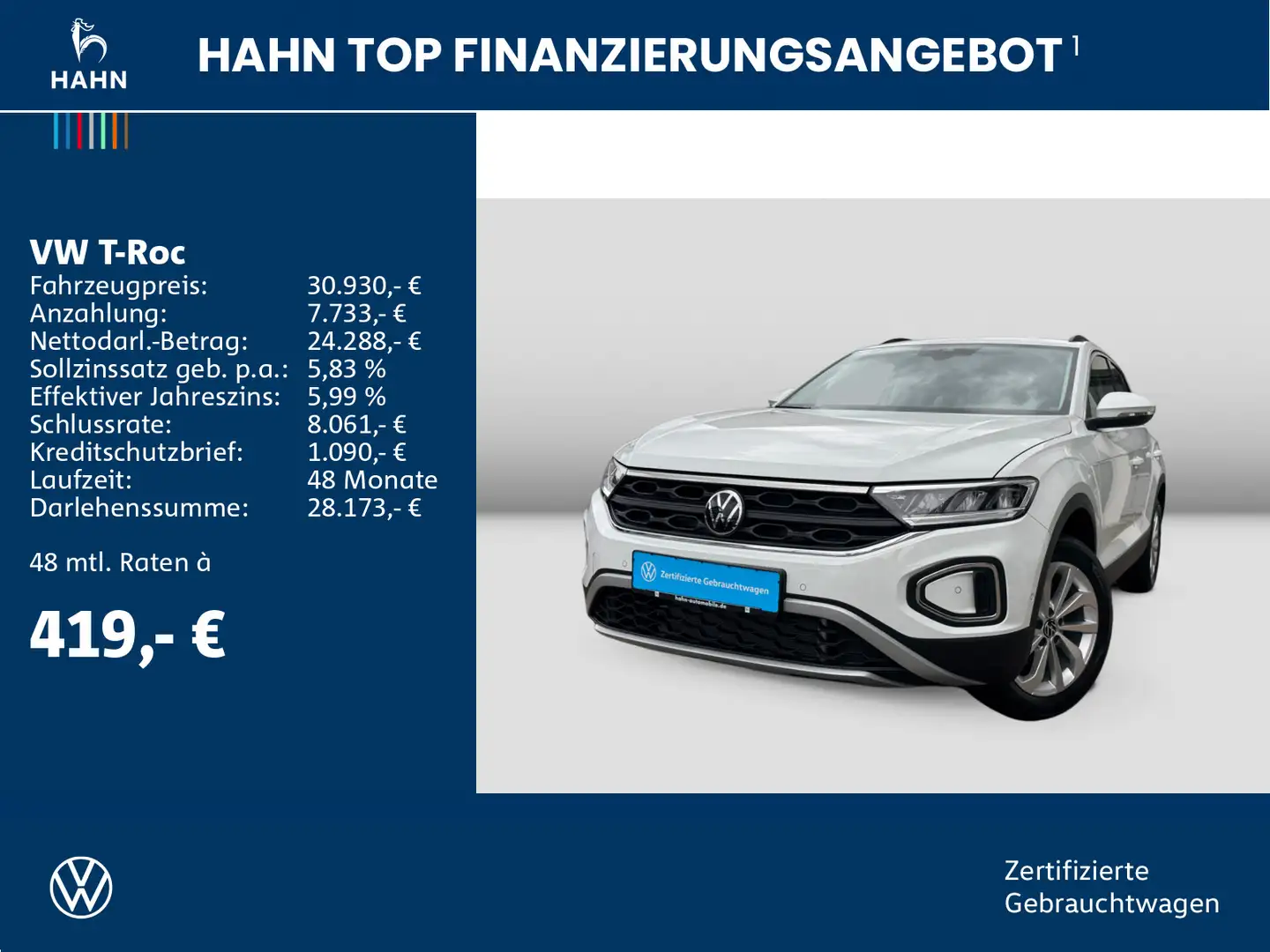 Volkswagen T-Roc Life 1,5TSI DSG LED ACC KAM TEMPOM SHZ APP Bianco - 2
