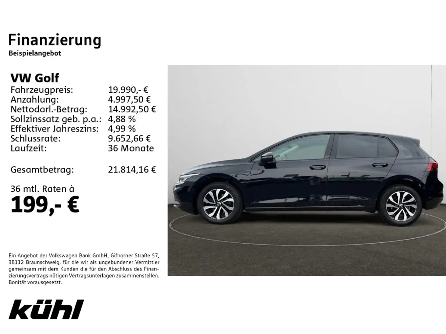 Volkswagen Golf VIII 1.5 TSI Active Navi,IQ Drive Paket Schwarz - 2